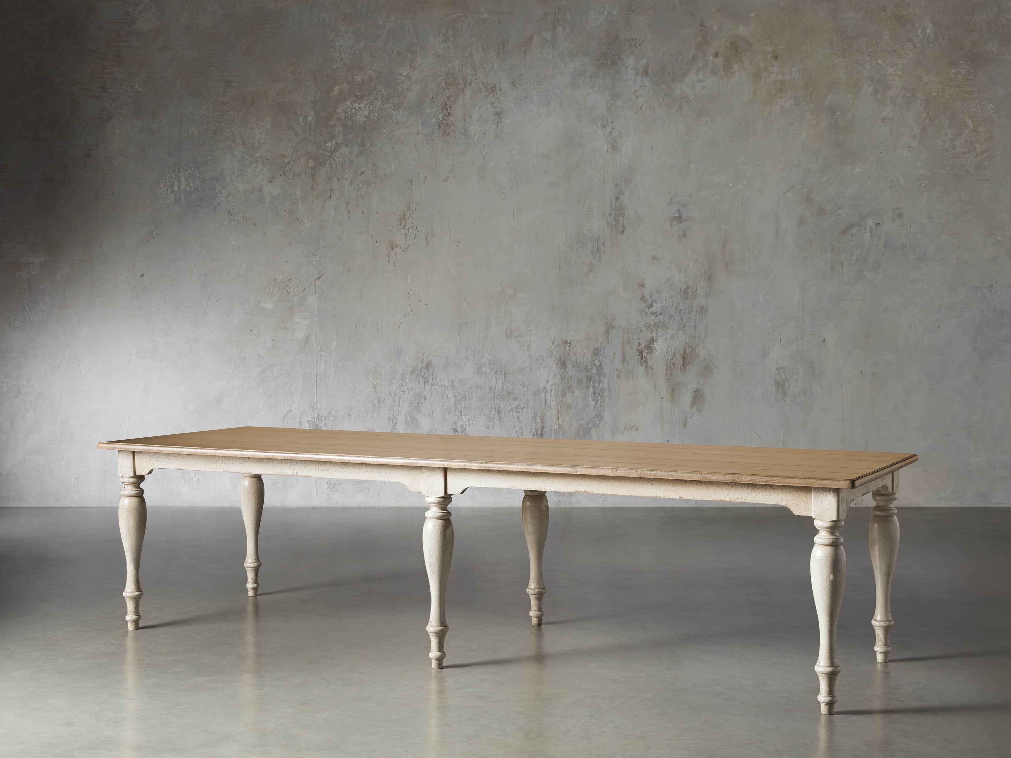 Adriana 118" Rectangle Dining Table in Antique Blond/Neve Base, slide 4 of 8
