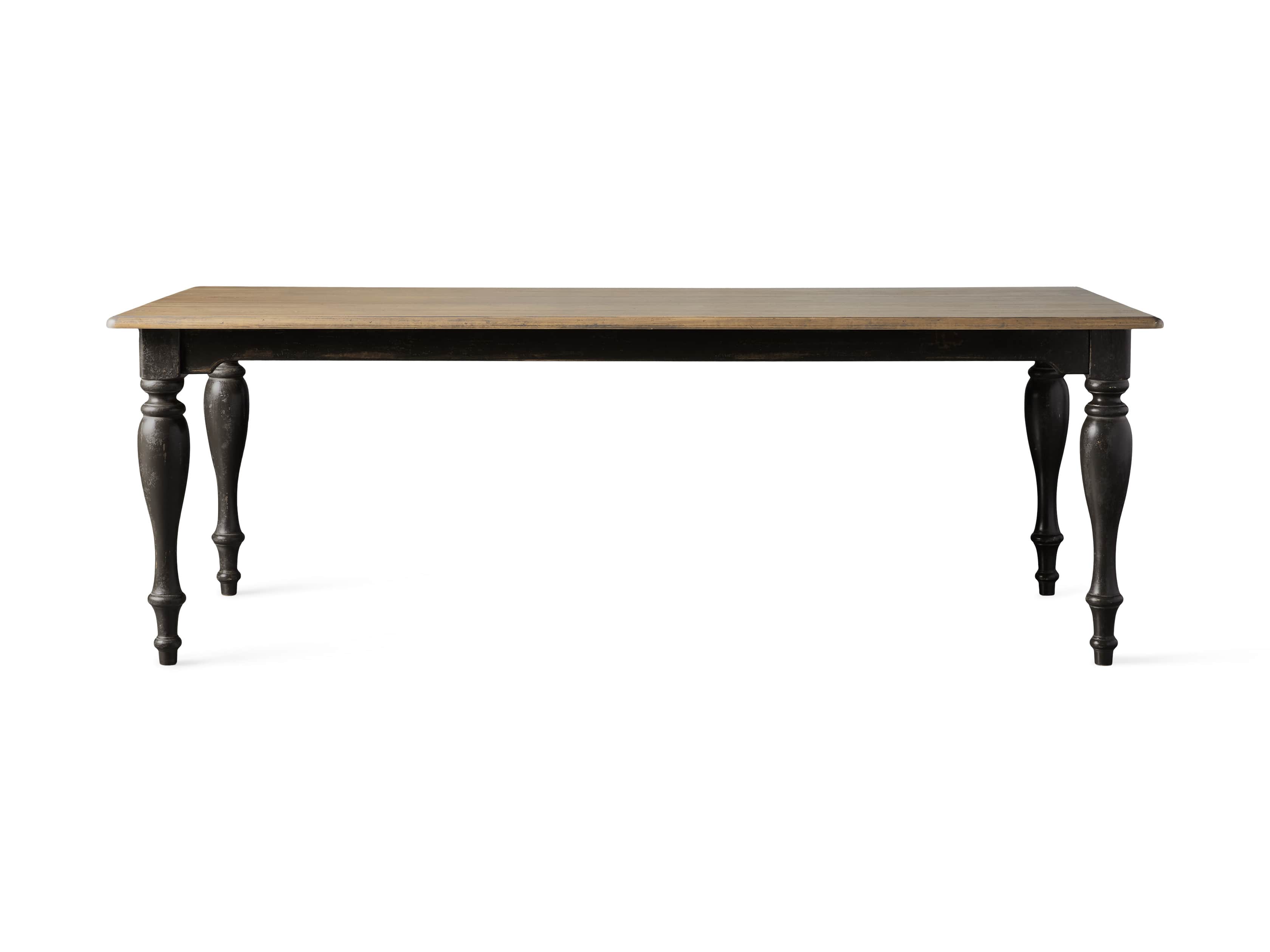 Adriana 86" Rectangle Dining Table in Antique Blonde/Black Base, slide 6 of 6