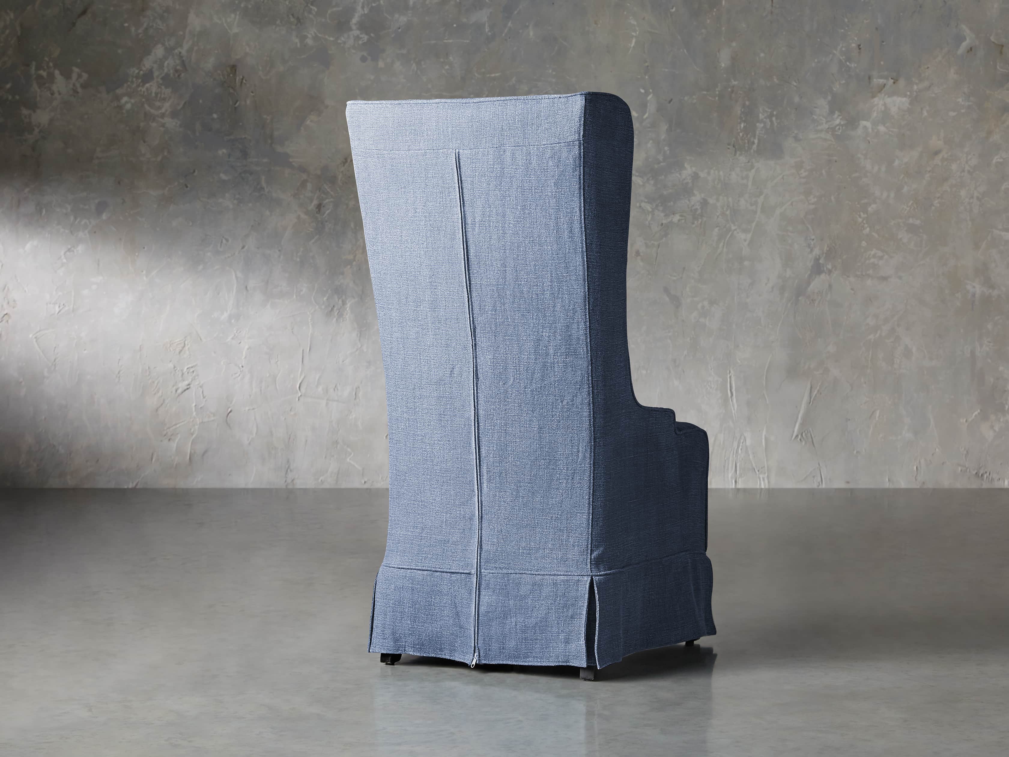 Alice Slipcovered 24" Dining Chair in Indigo Linen