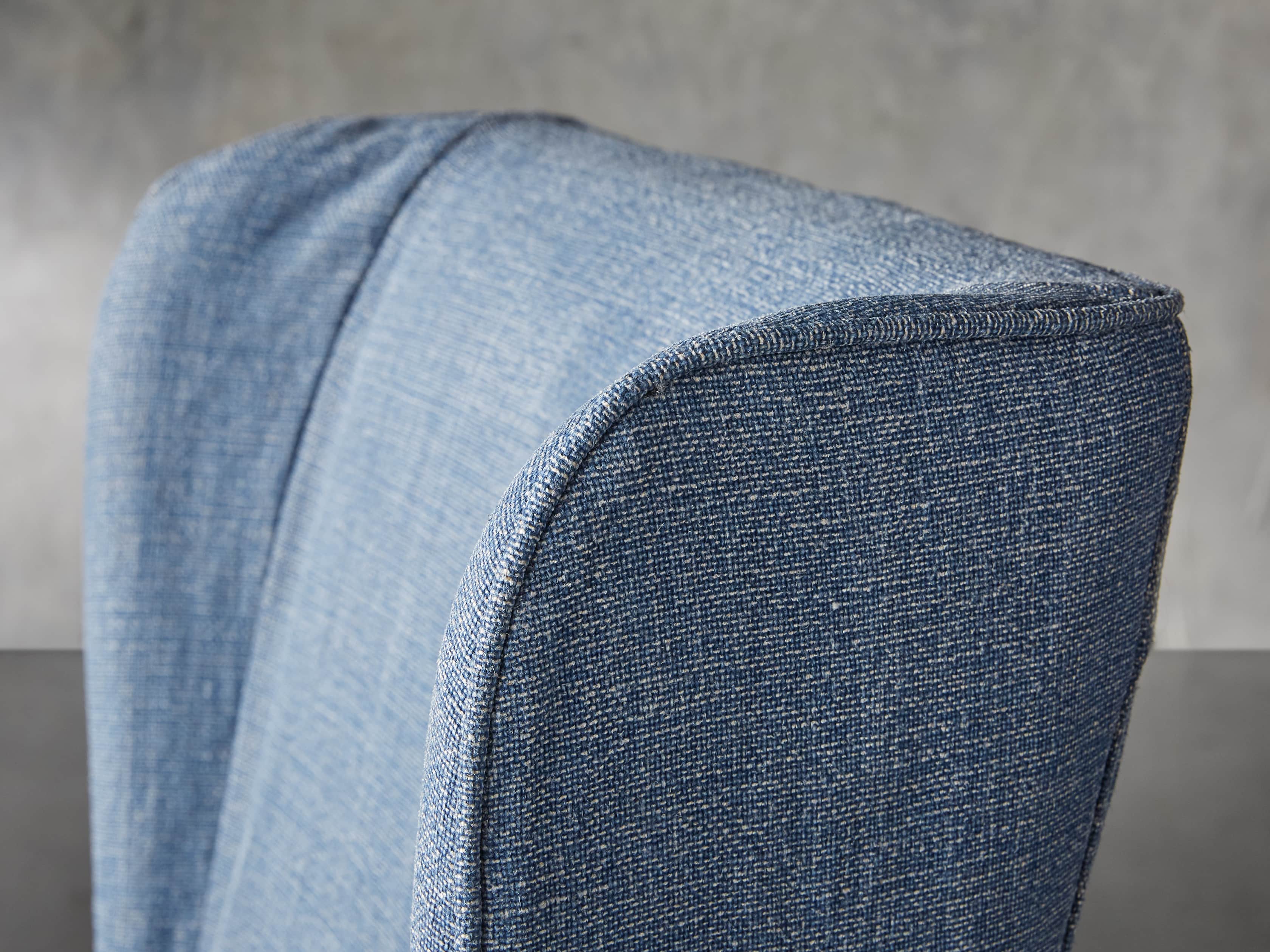 Alice Slipcovered 24" Dining Chair in Indigo Linen
