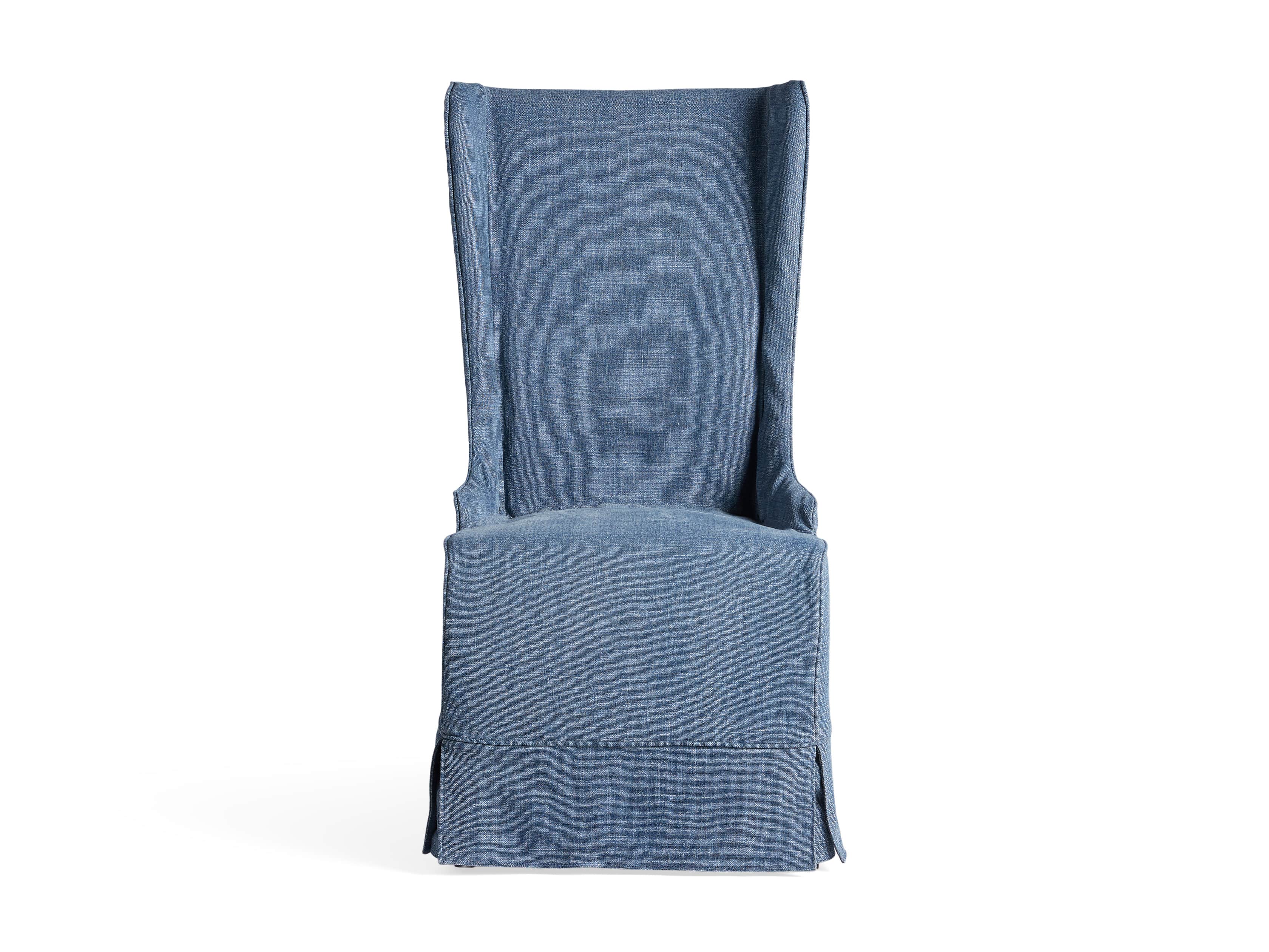 Alice Slipcovered 24" Dining Chair in Indigo Linen