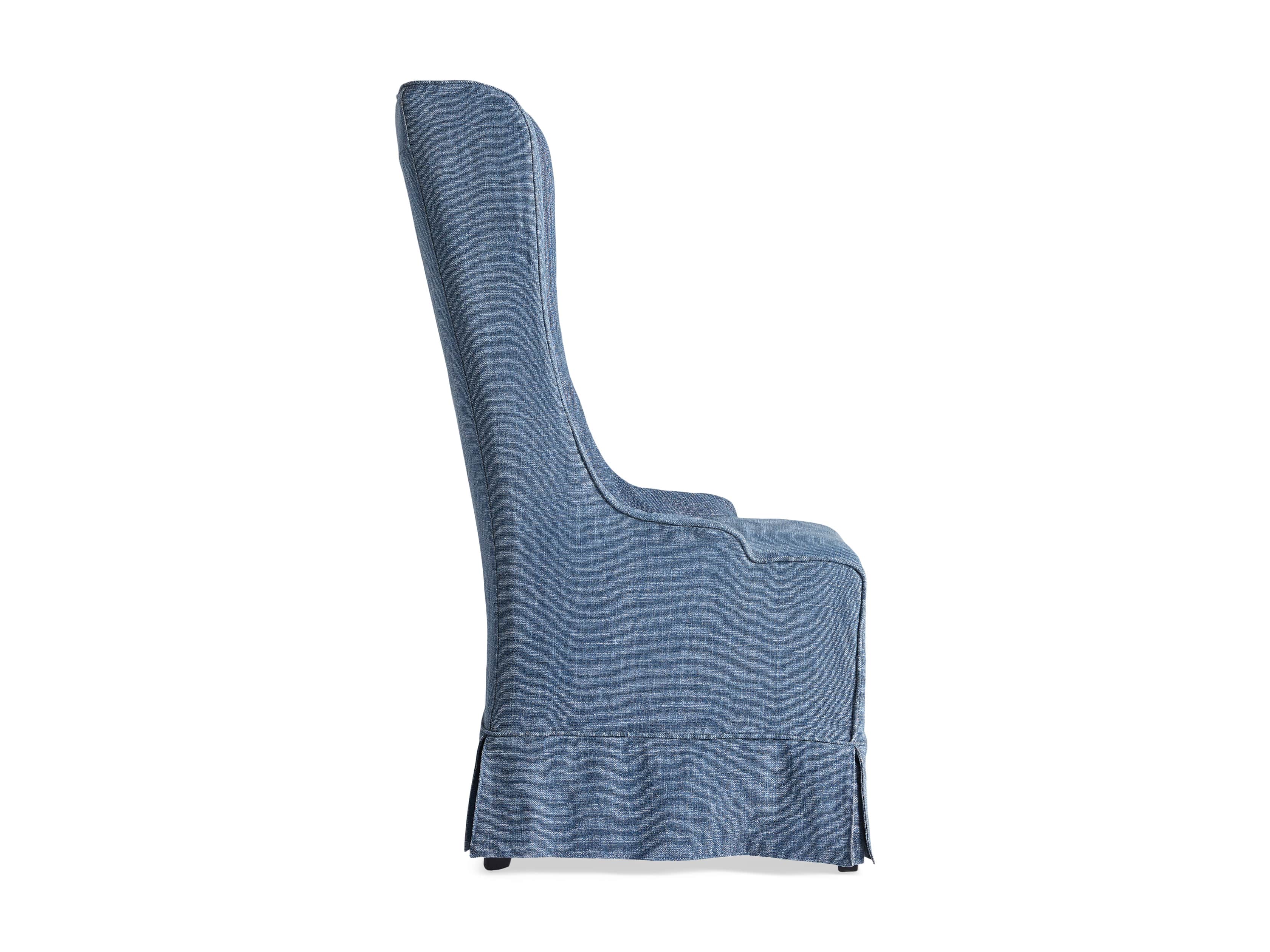 Alice Slipcovered 24" Dining Chair in Indigo Linen