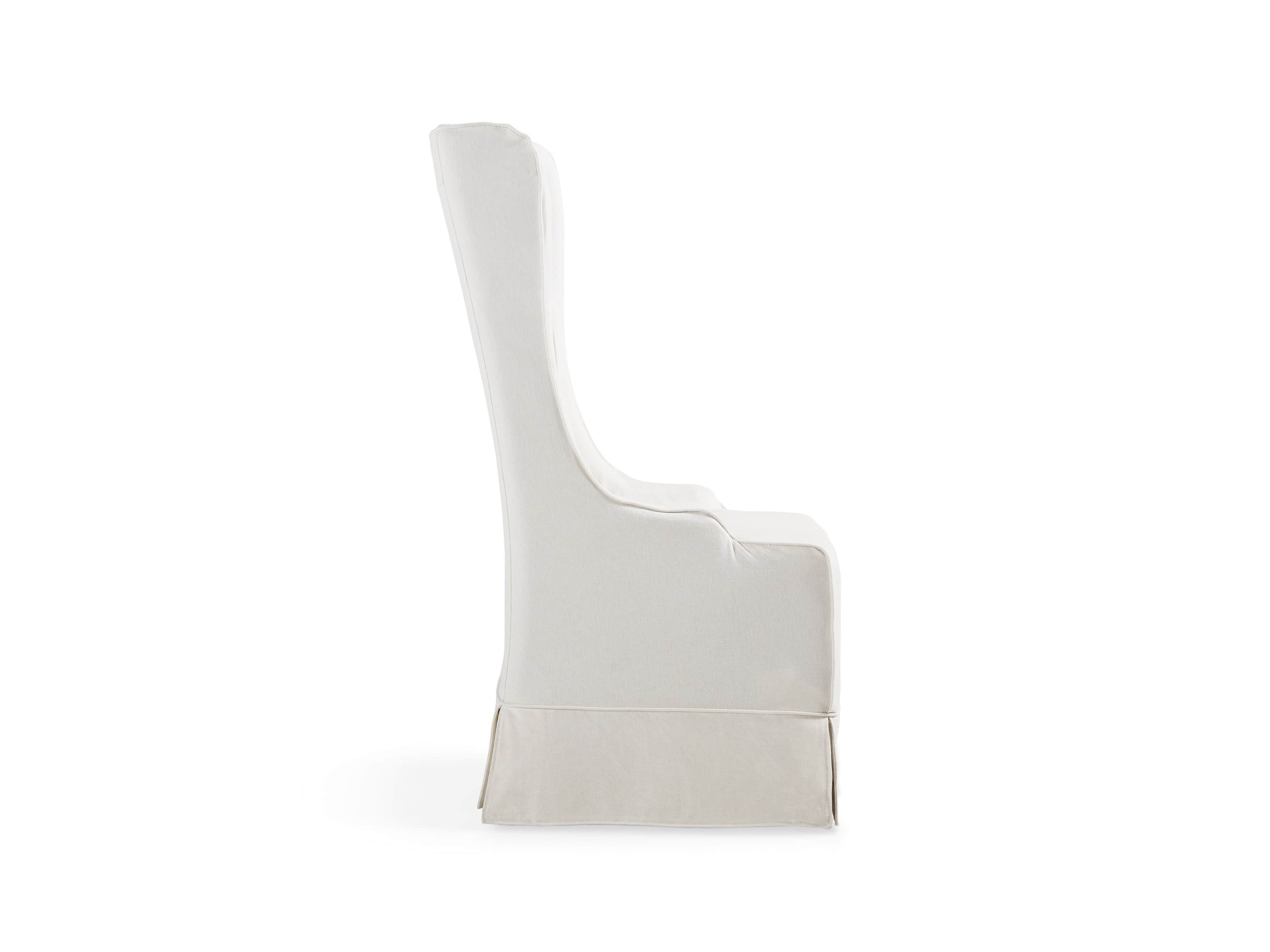 Alice Slipcovered 24" Dining Side Chair in White Washed Linen