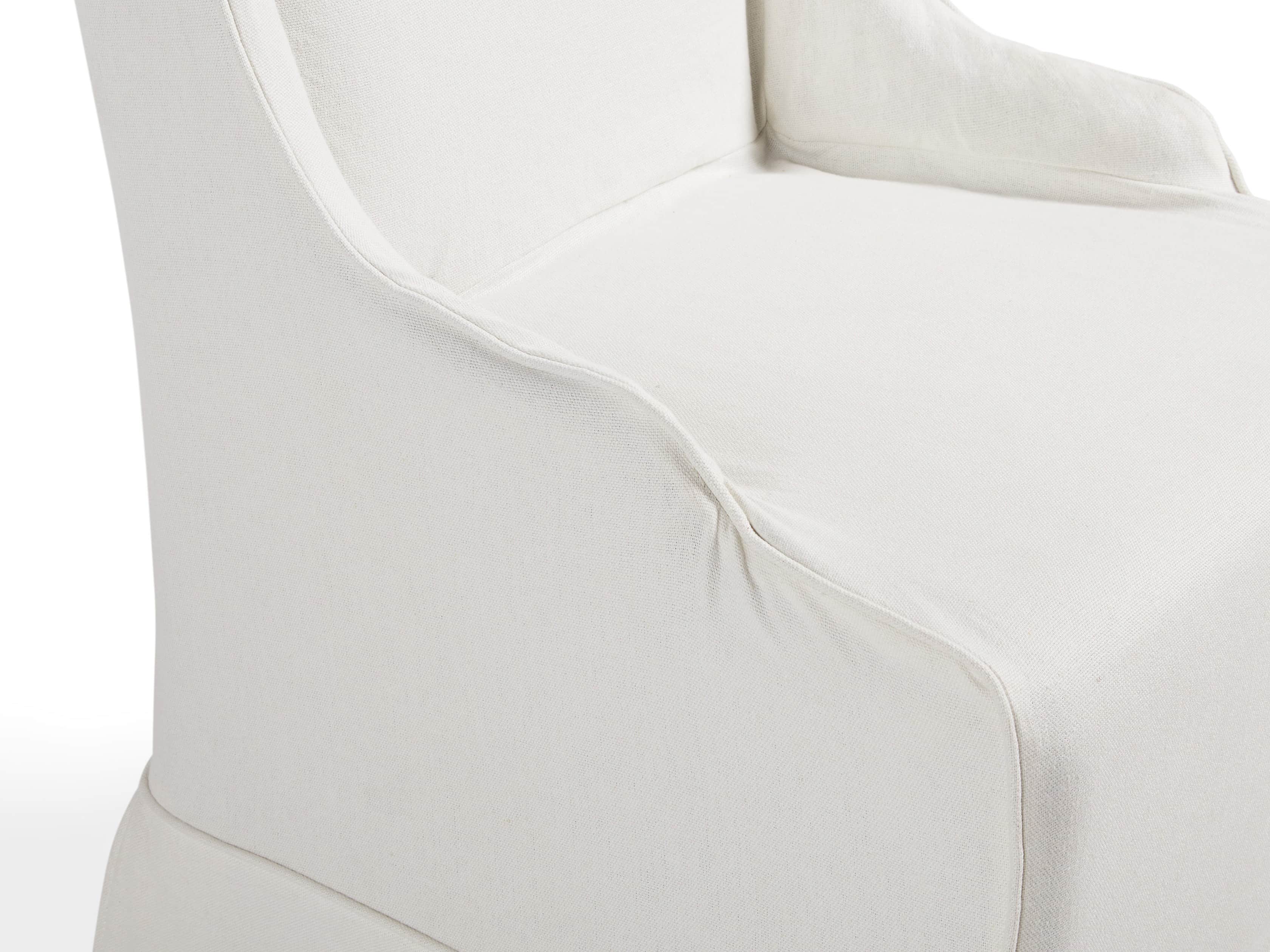 Alice Slipcovered 24" Dining Side Chair in White Washed Linen