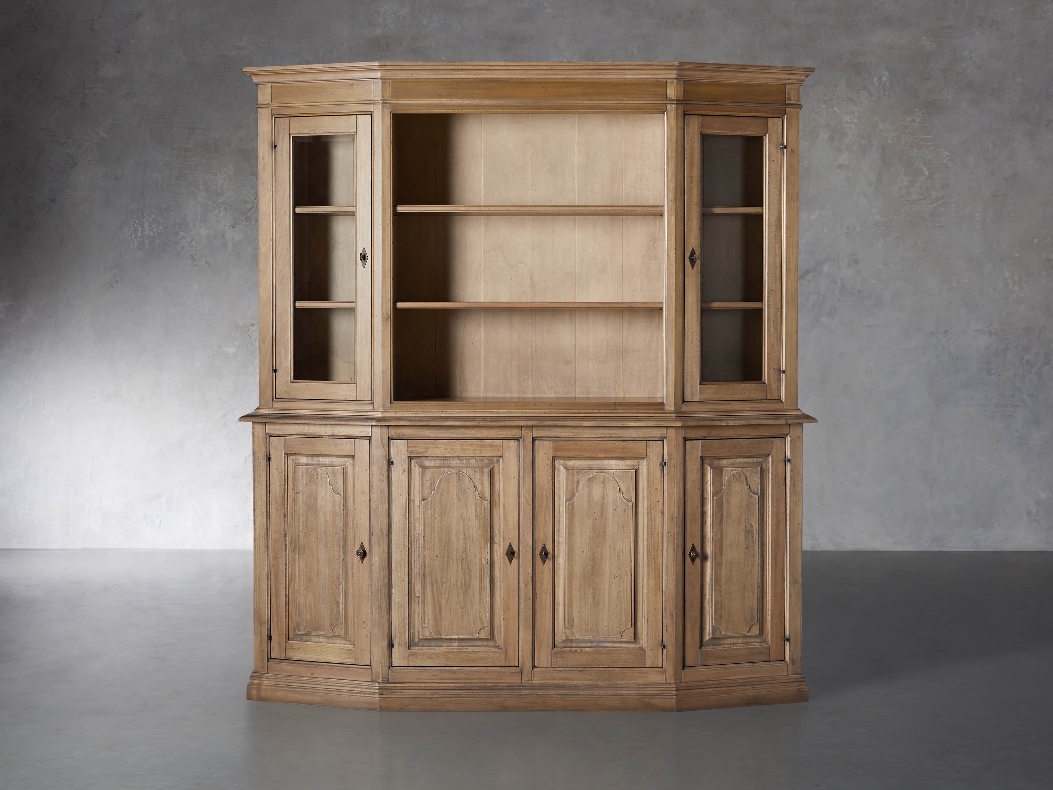 Asolo 84" Credenza and Hutch in Blonde, slide 1 of 4