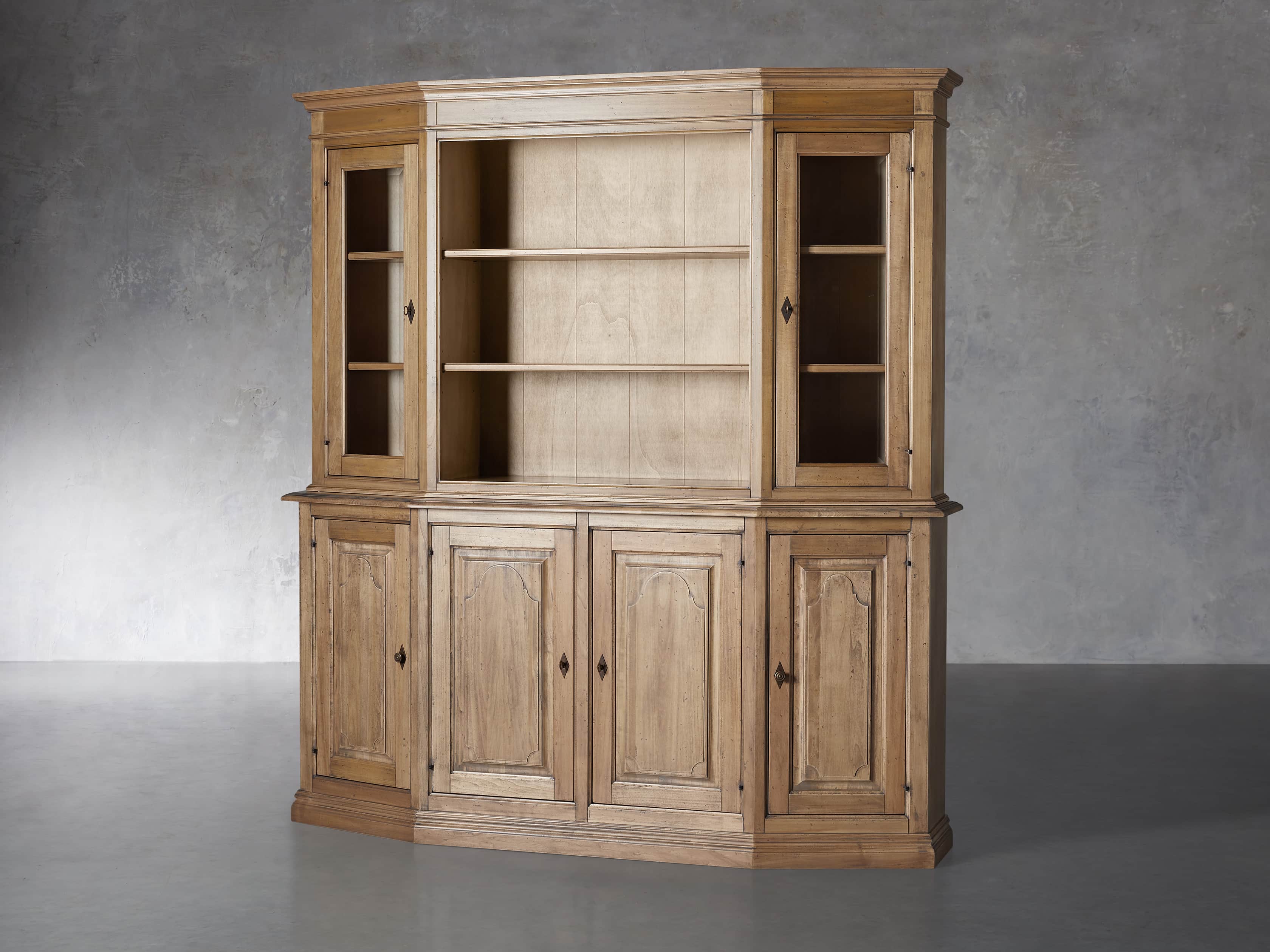 Asolo 84" Credenza and Hutch in Blonde, slide 2 of 4
