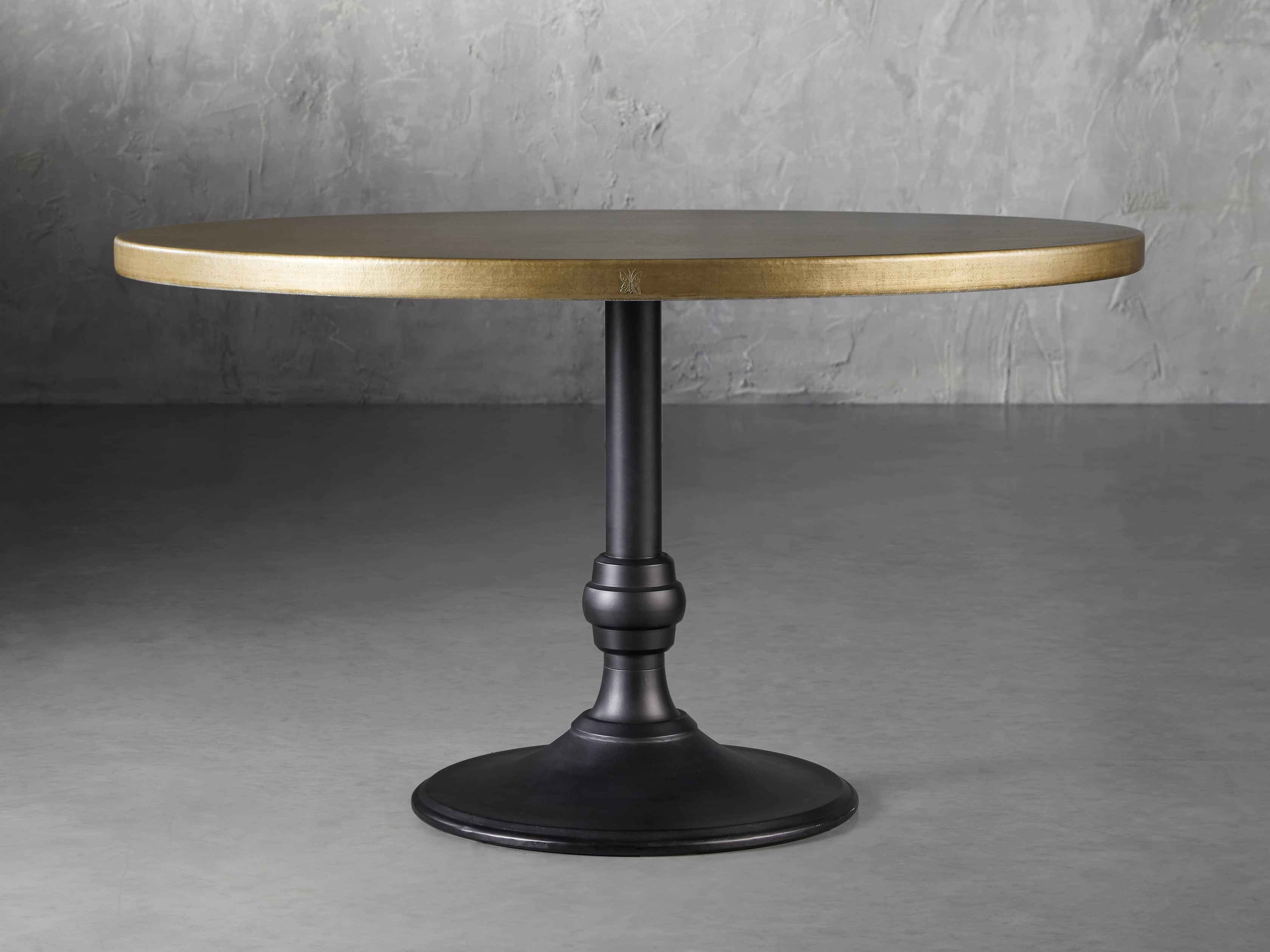 View the Recycled Metal Bistro Table with Wade Black Base | Variant: BRASS