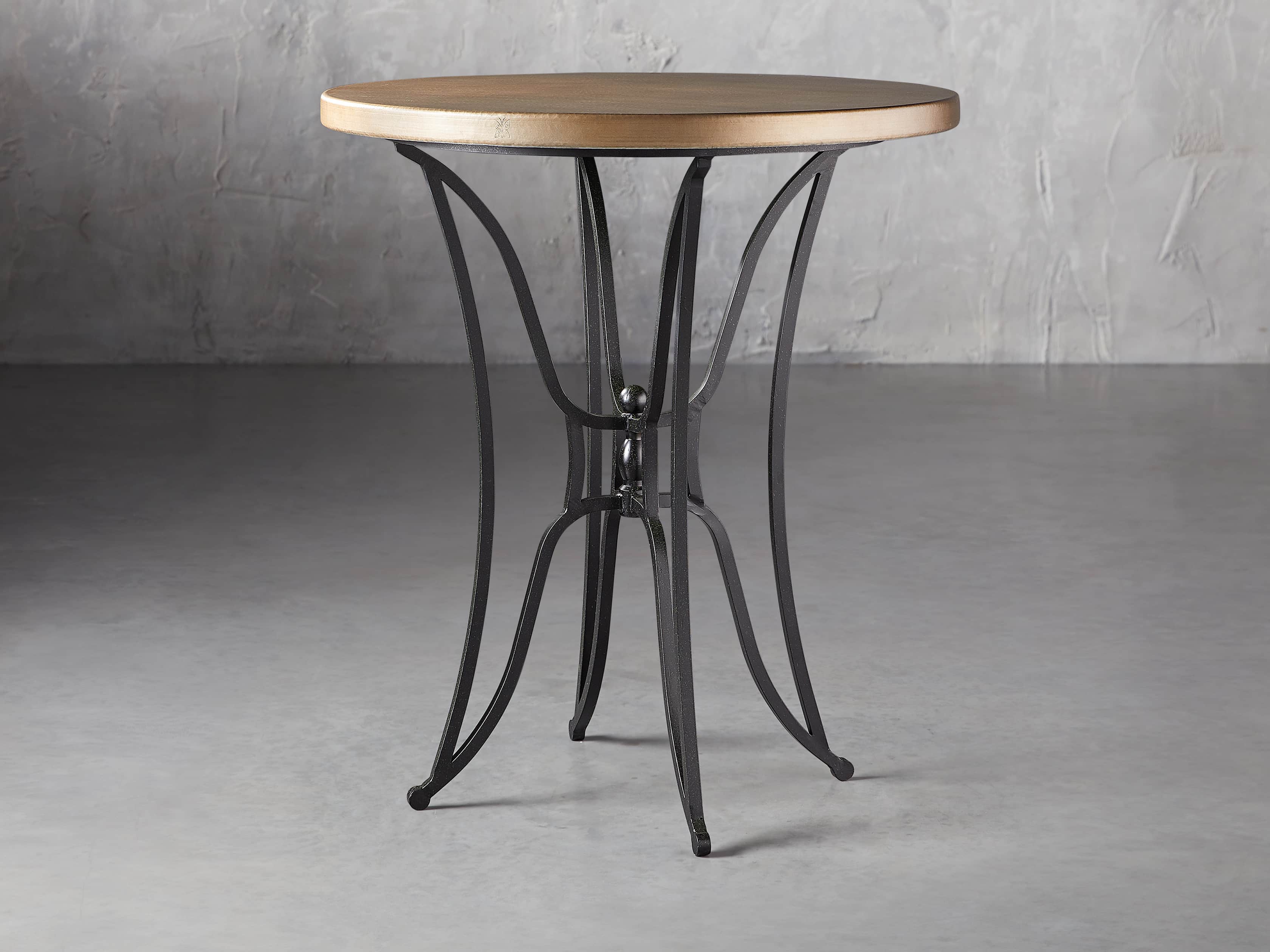 Brass Aluminum 38" Bar Table with Kenya Base, slide 1 of 4
