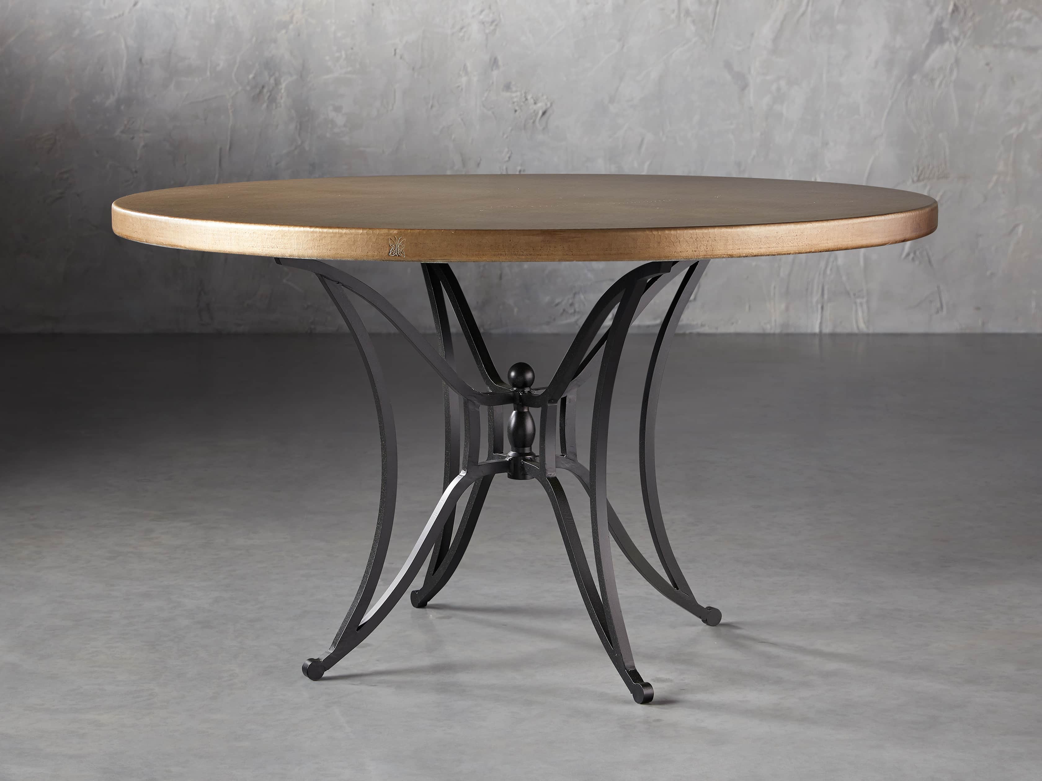 Brass Aluminum 48" Dining Table with Kenya Base, slide 1 of 4