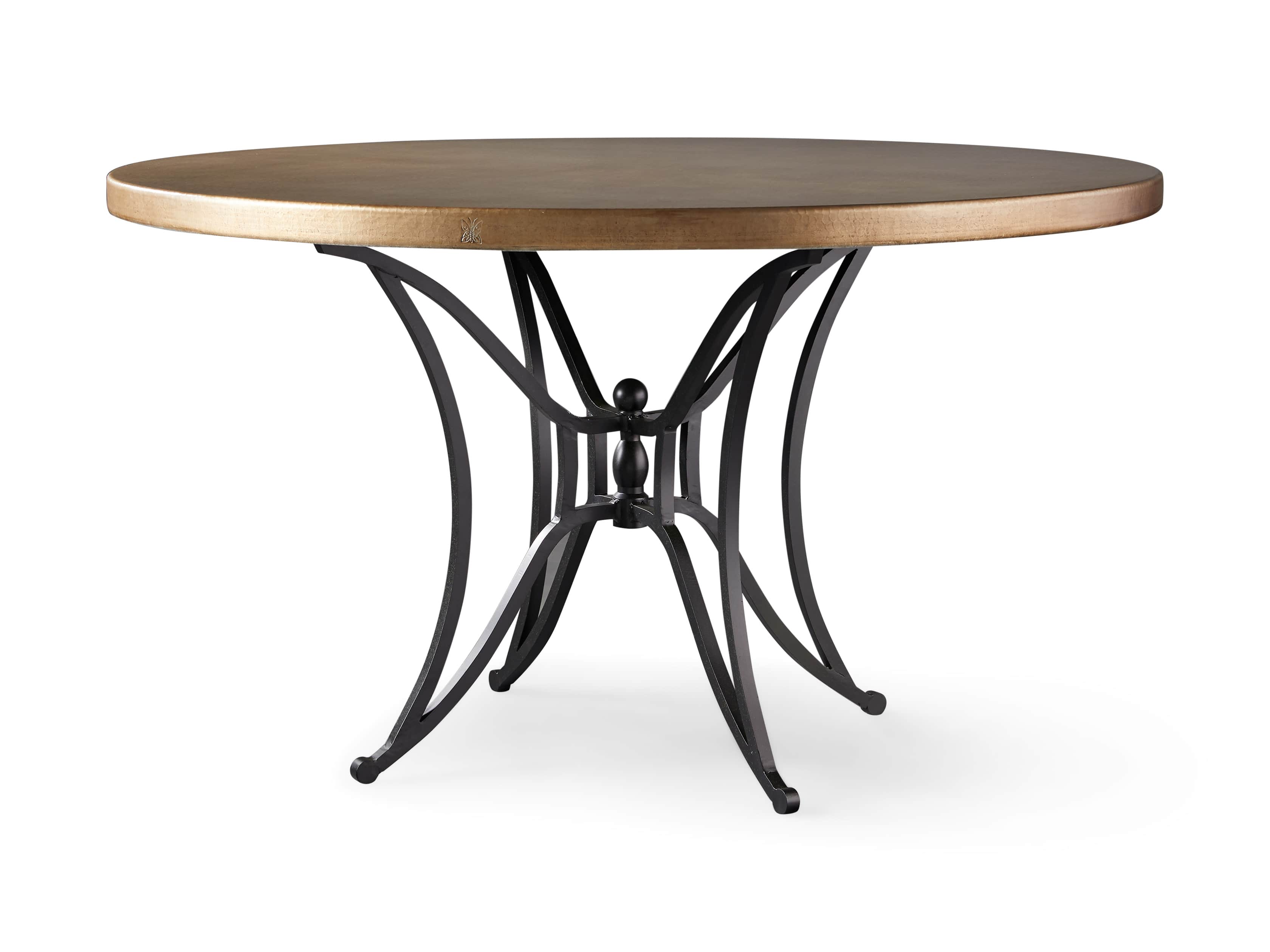 Brass Aluminum 48" Dining Table with Kenya Base, slide 4 of 4