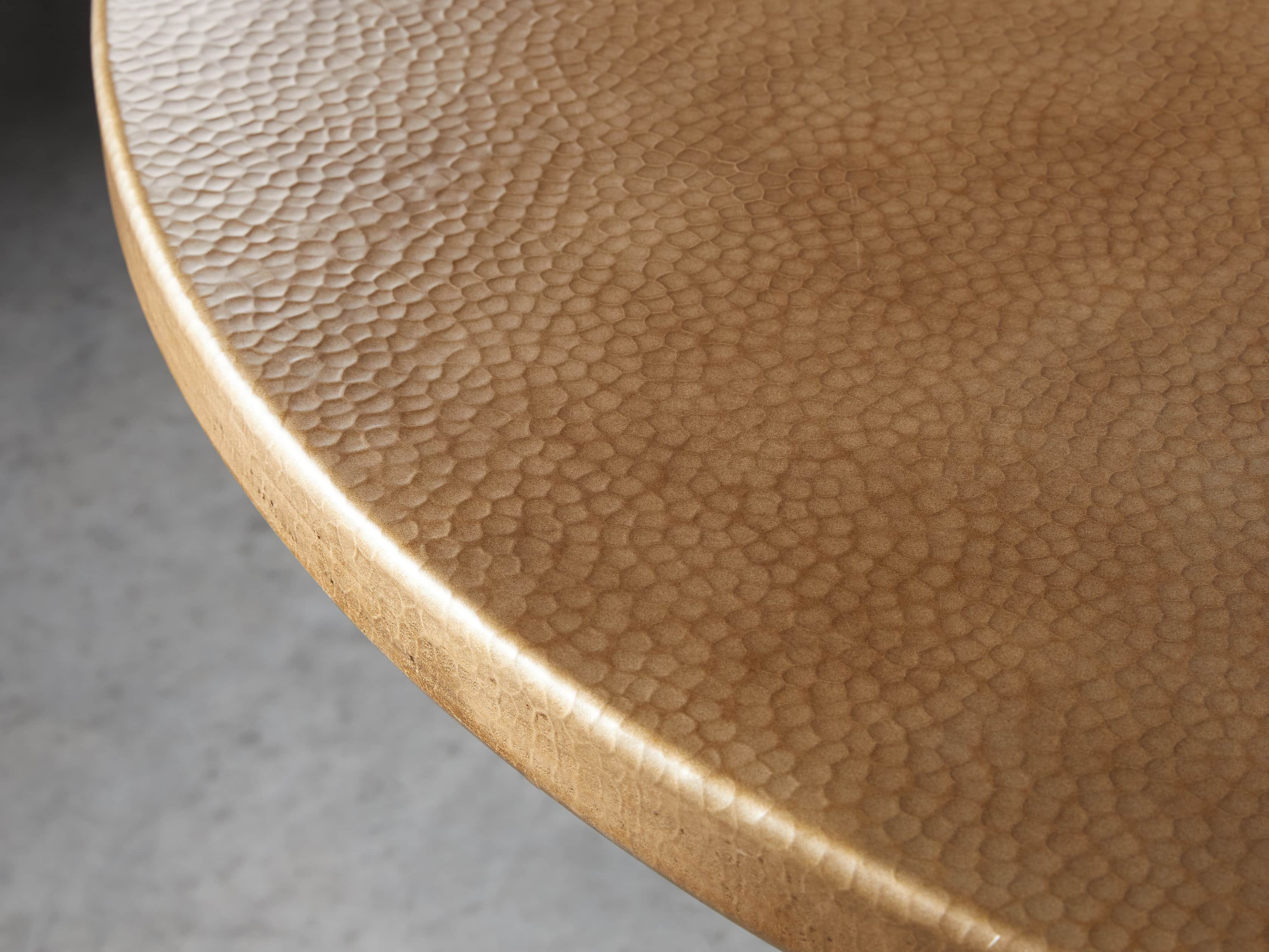 Brass Aluminum 48" Dining Table with Kenya Base, slide 2 of 4