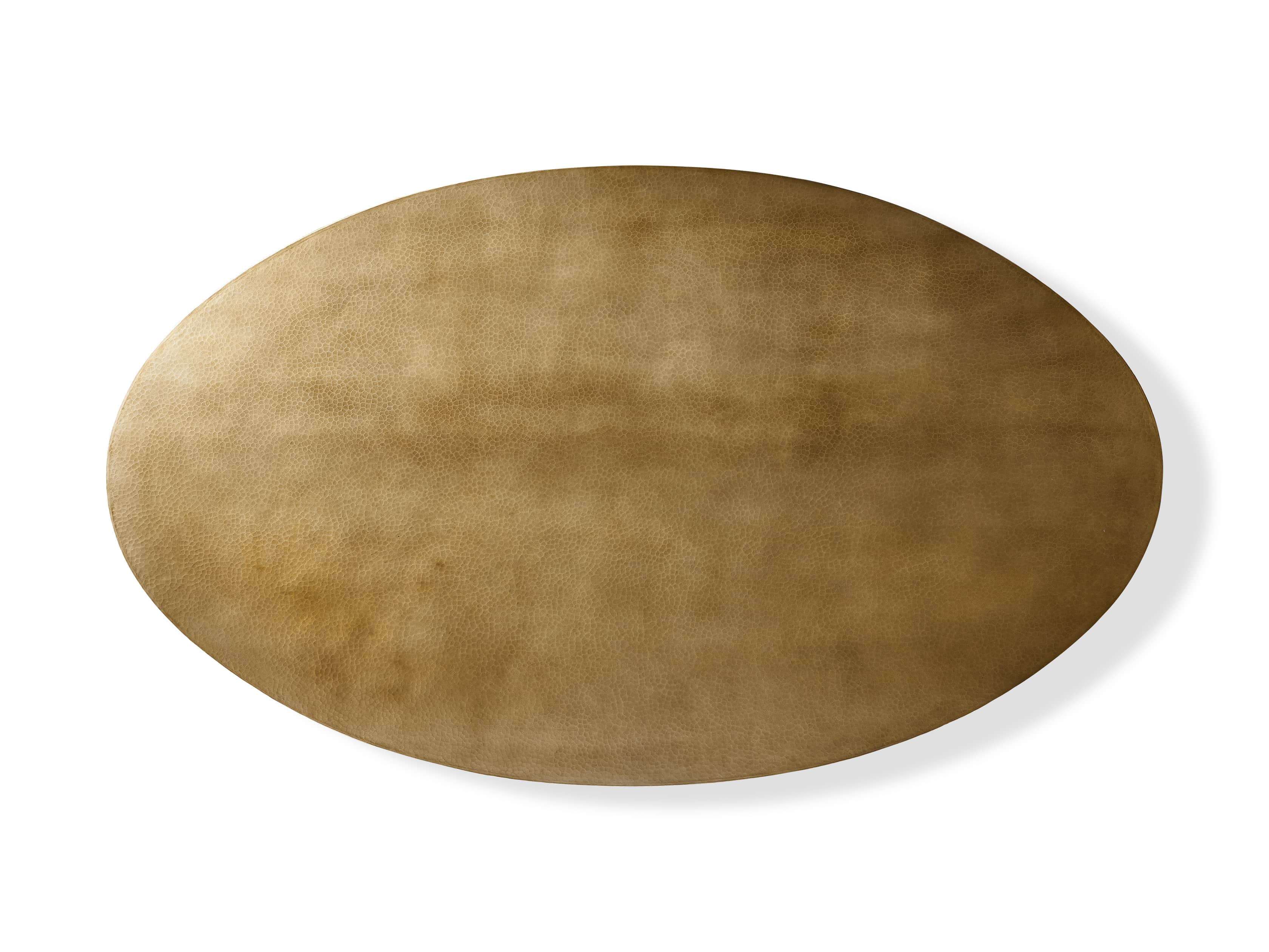 Brass Aluminum 90" x 52" Dining Table with Chantel Base, slide 5 of 6