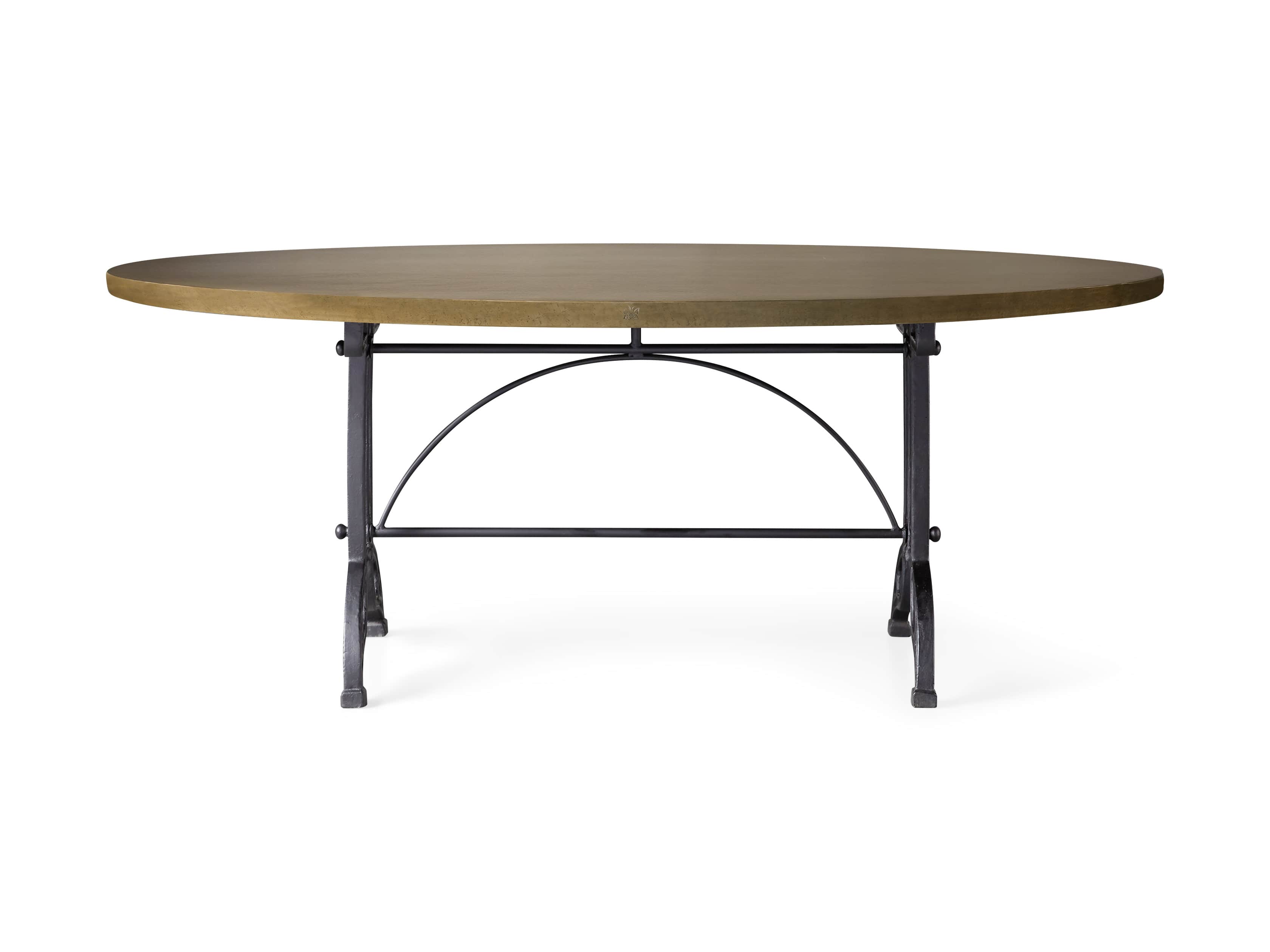 Brass Aluminum 90" x 52" Dining Table with Chantel Base, slide 6 of 6