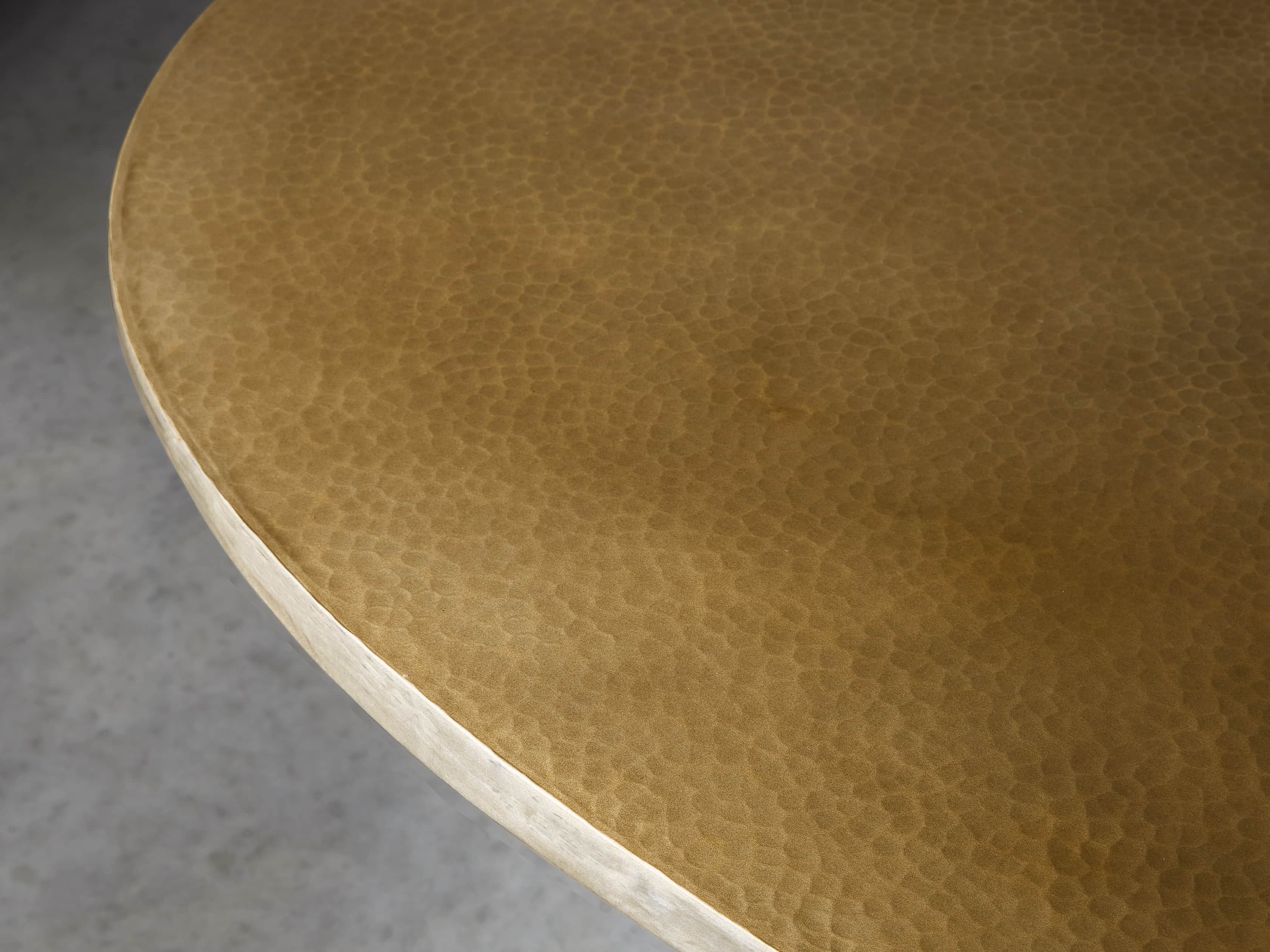Brass Aluminum 90" x 52" Dining Table with Chantel Base, slide 4 of 6