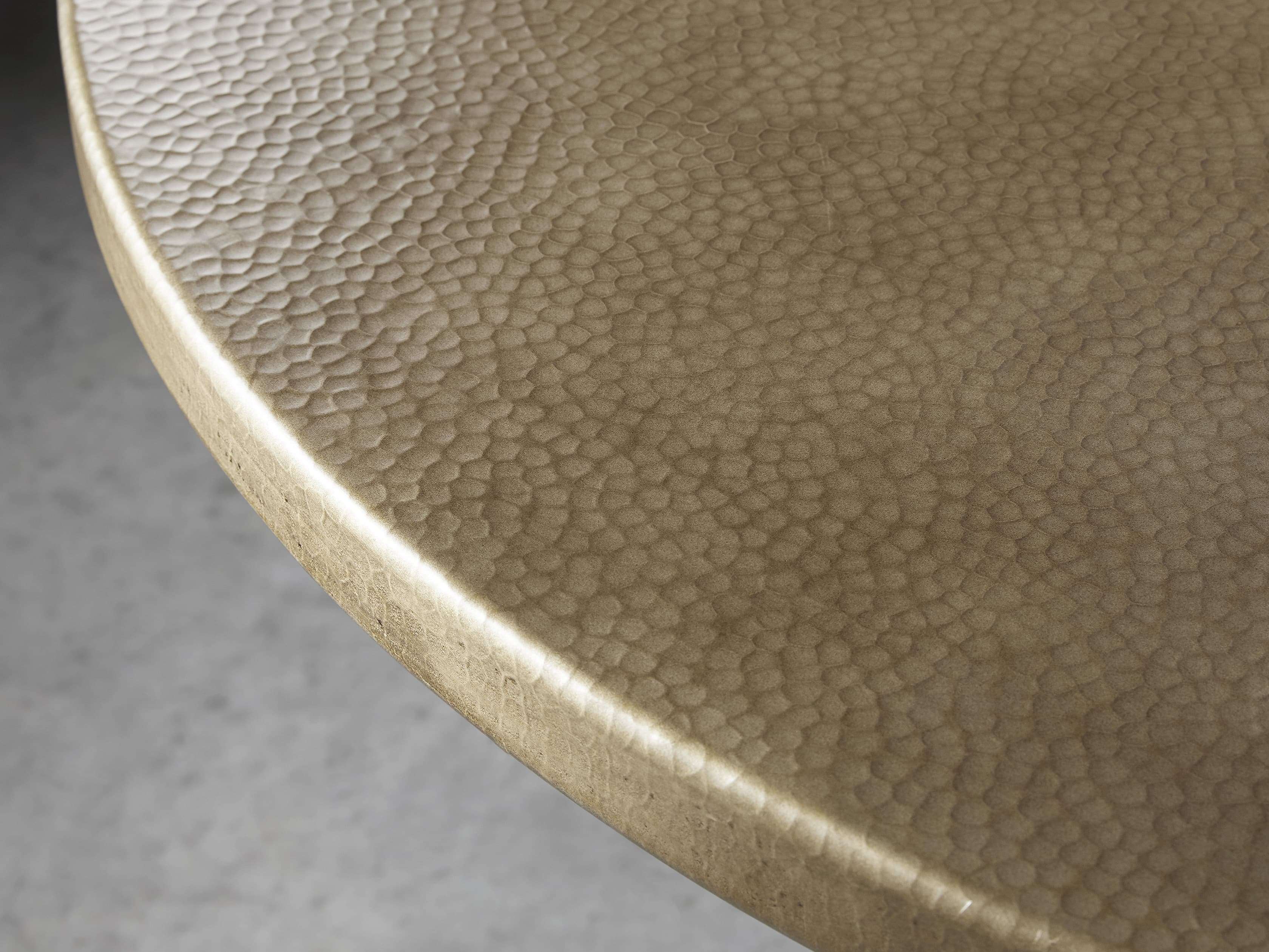 Recycled Metal Round Dining Table with Vertex Base