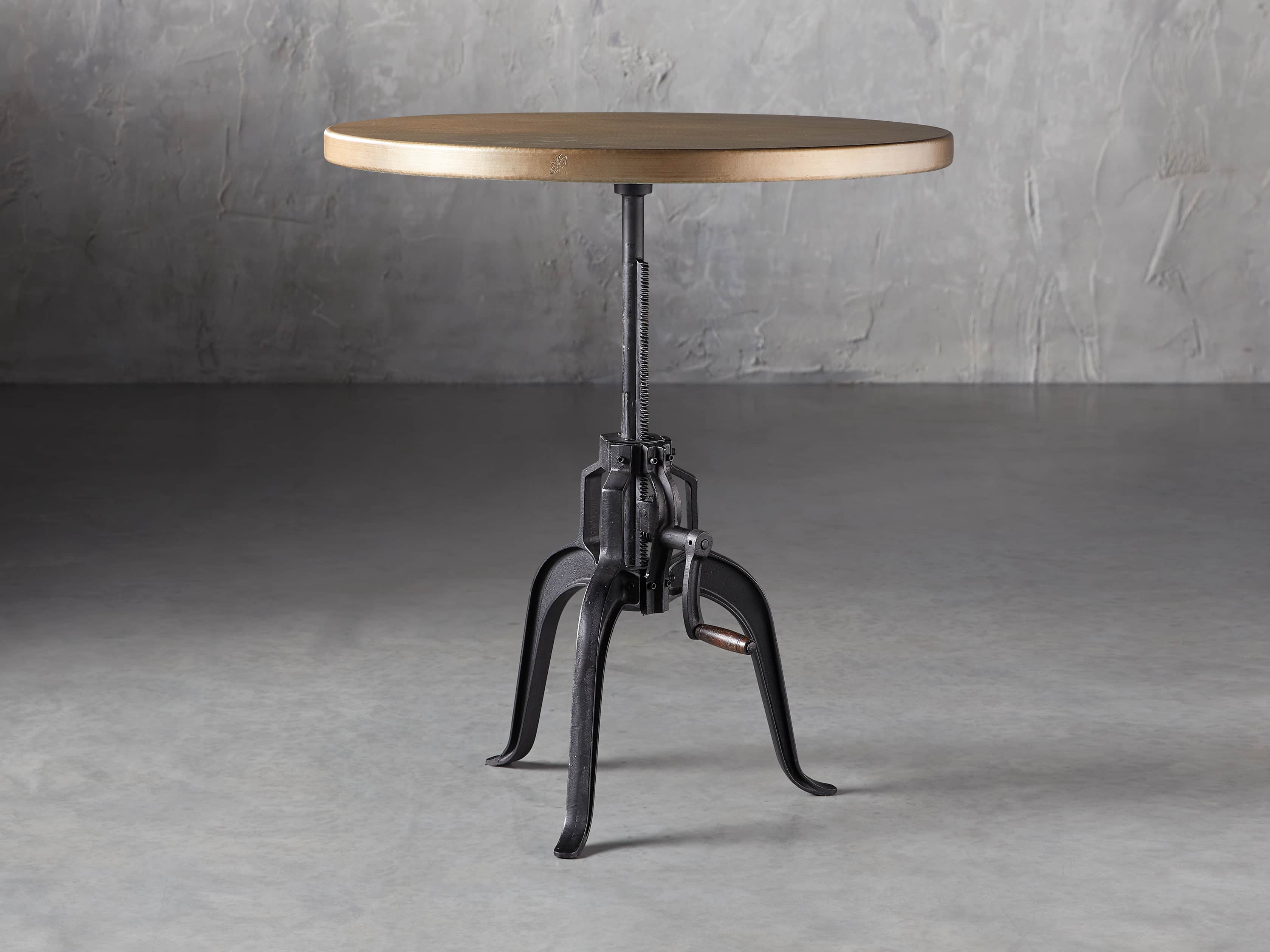 Brass Aluminum 36" Dining Table with Edison Base, slide 2 of 5