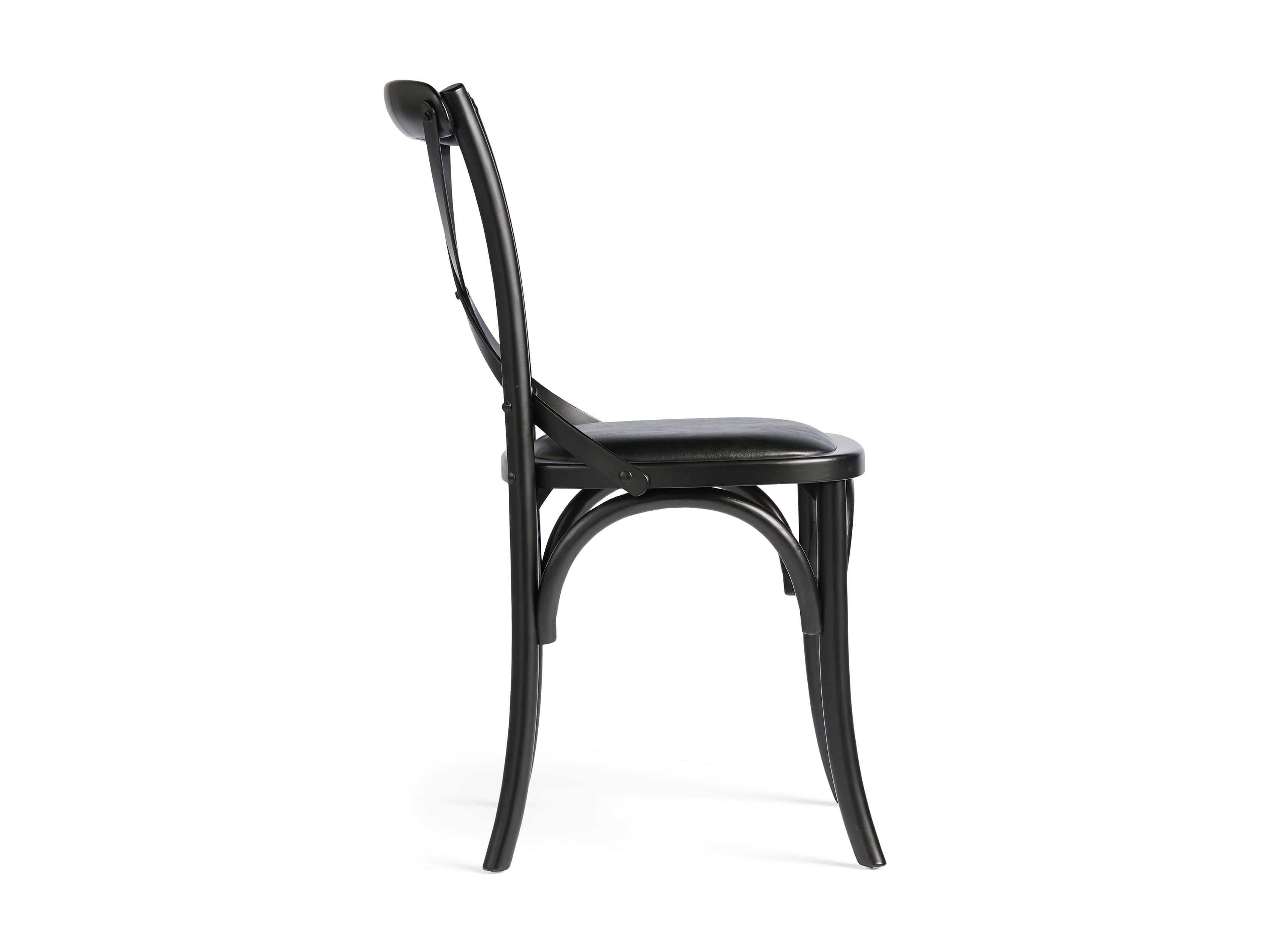 Cadence 20" Dining Side Chair with Faux Black Leather Seat in Solid Black, slide 8 of 8
