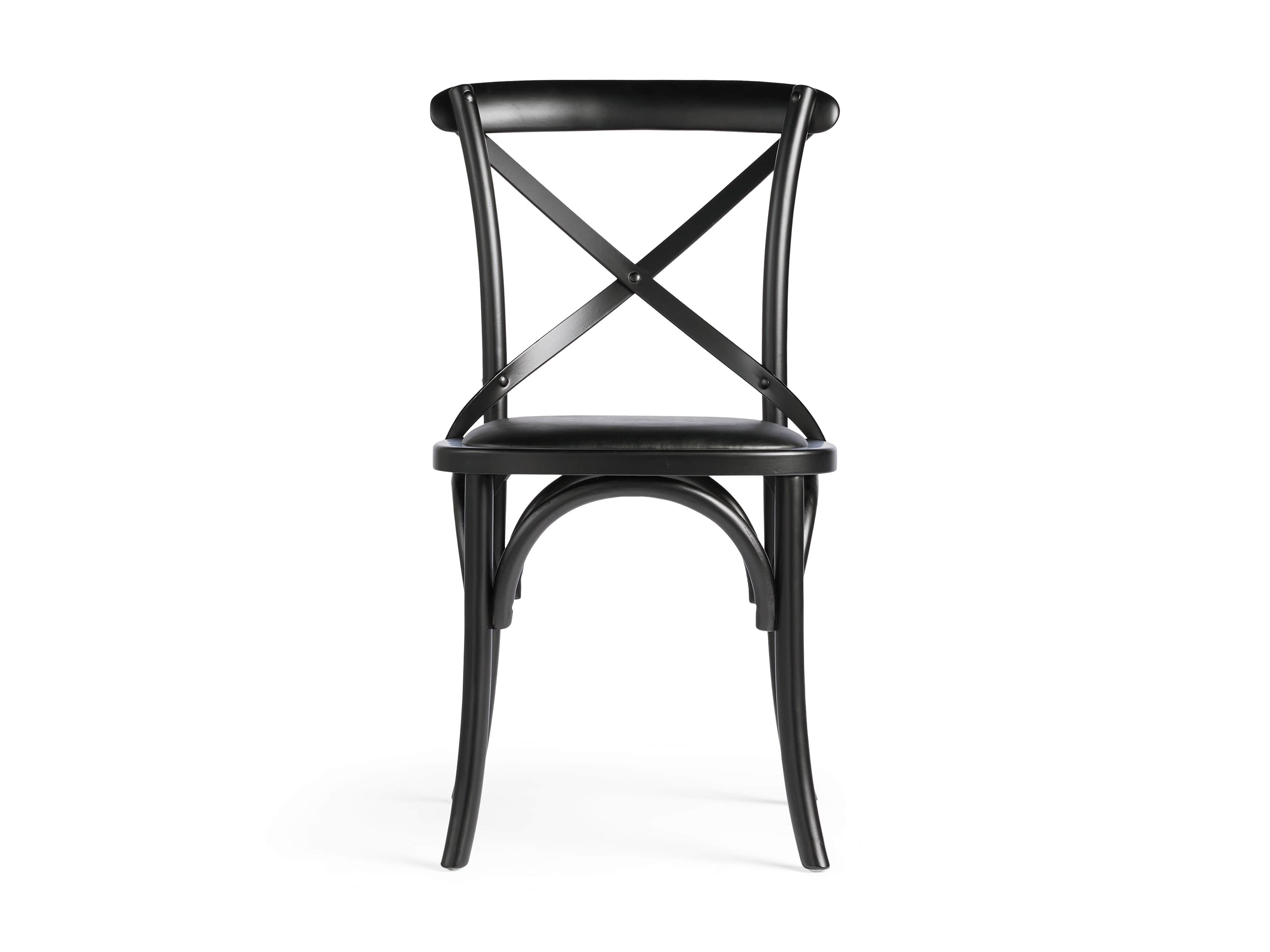 Cadence 20" Dining Side Chair with Faux Black Leather Seat in Solid Black, slide 7 of 8