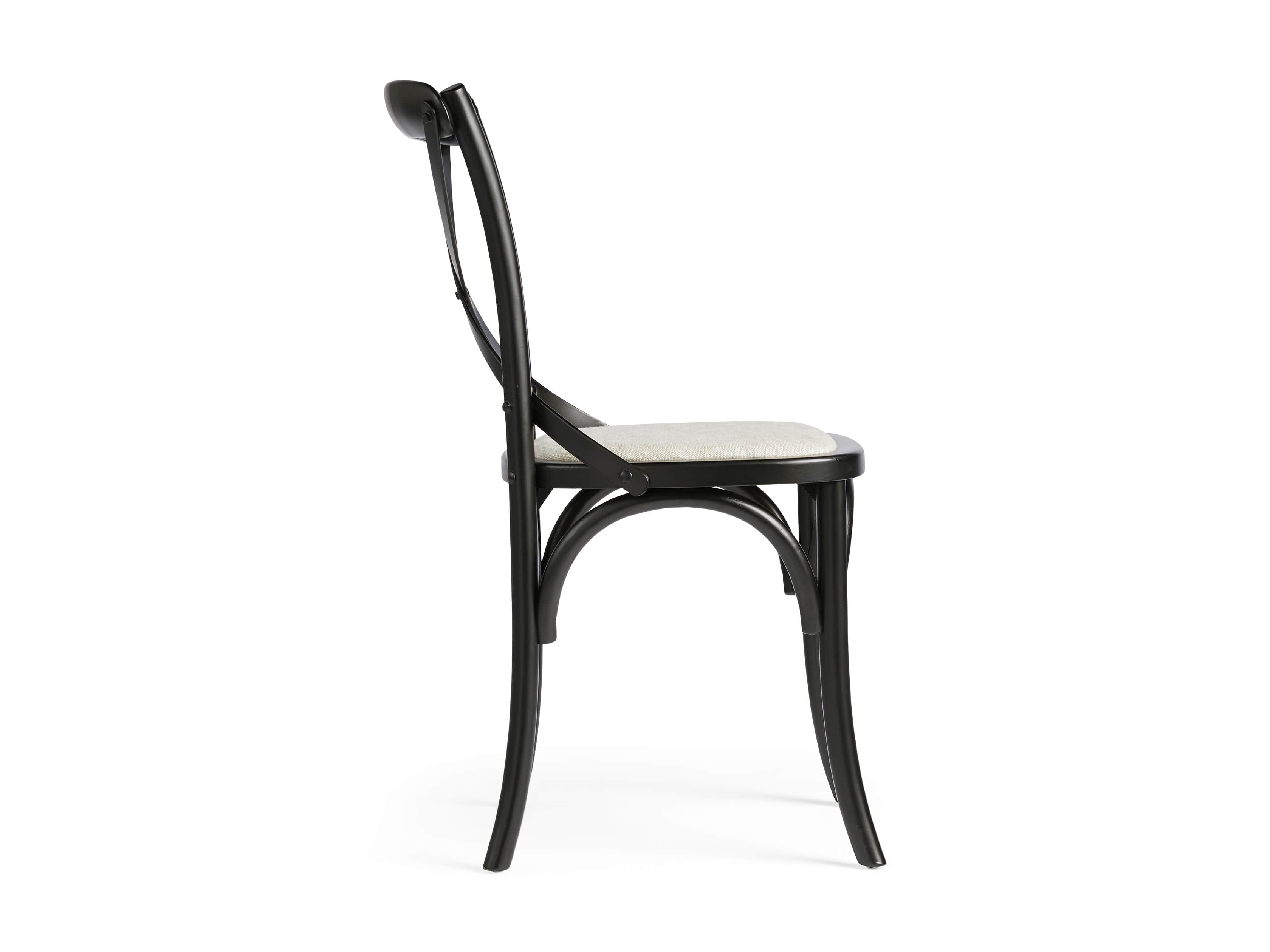 Cadence 20" Dining Side Chair with Linen Seat in Solid Black, slide 8 of 8