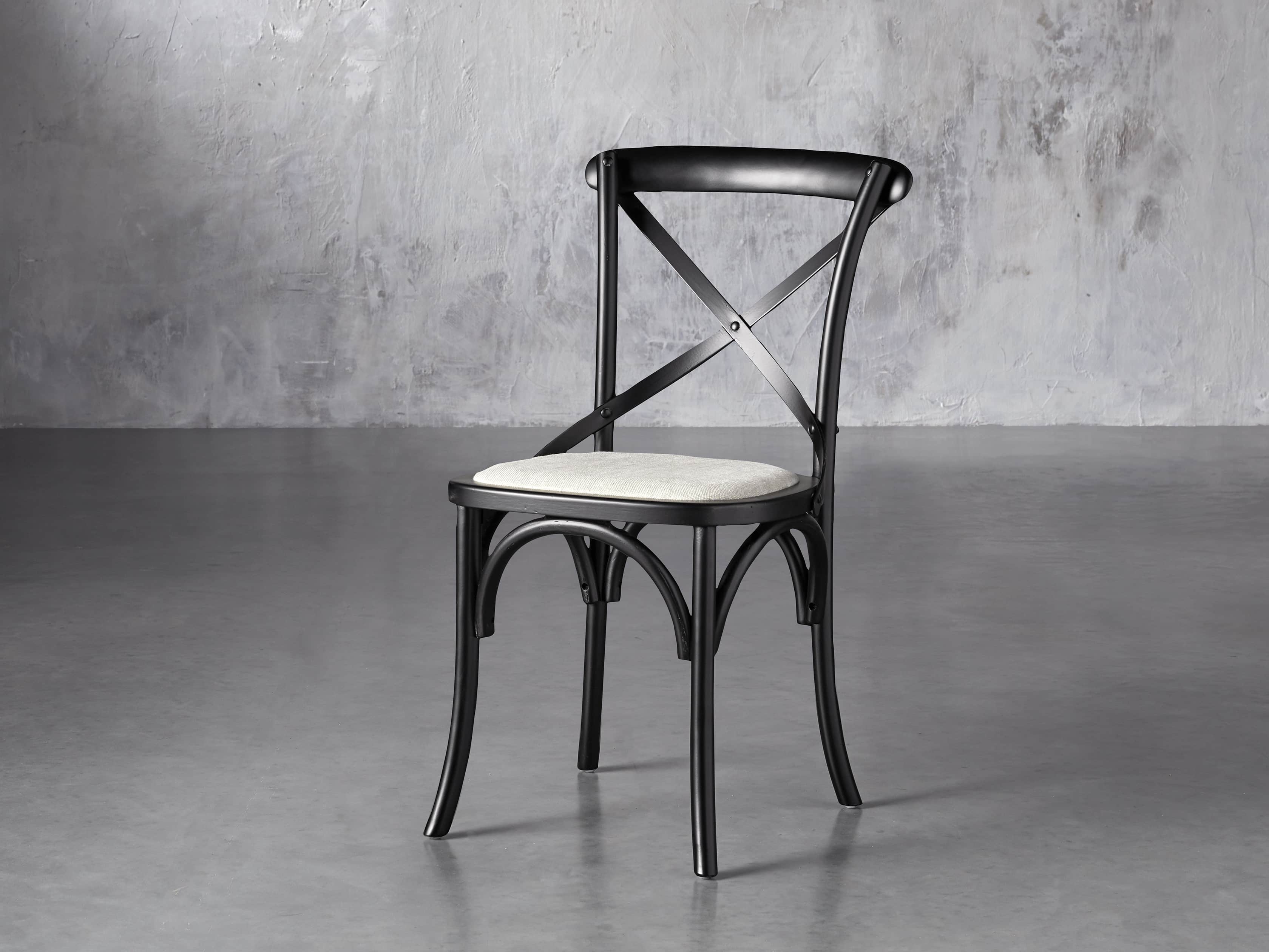 Cadence 20" Dining Side Chair with Linen Seat in Solid Black, slide 2 of 8