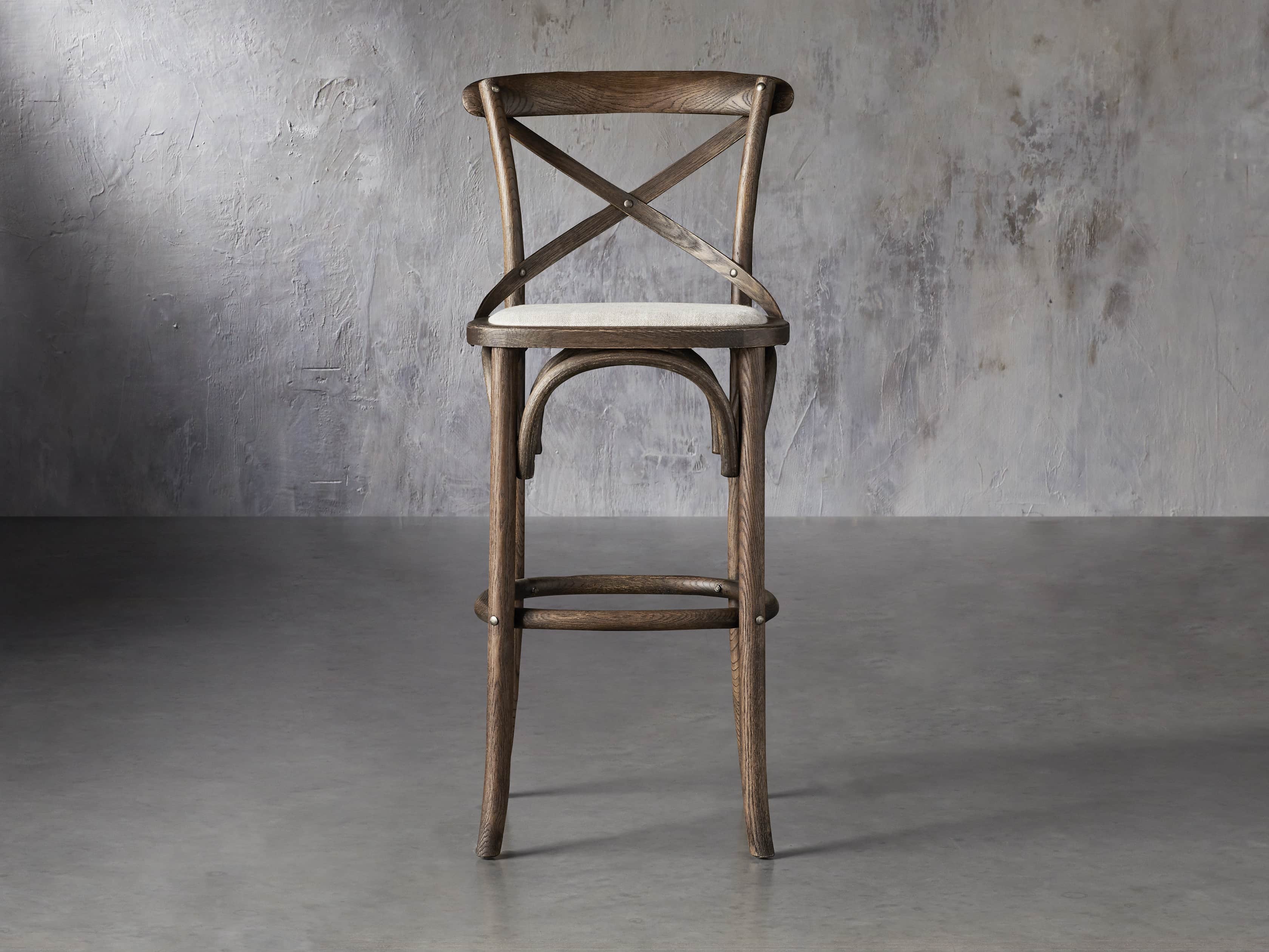 Cadence 20" Barstool with Linen Seat in Dark Brown, slide 1 of 6