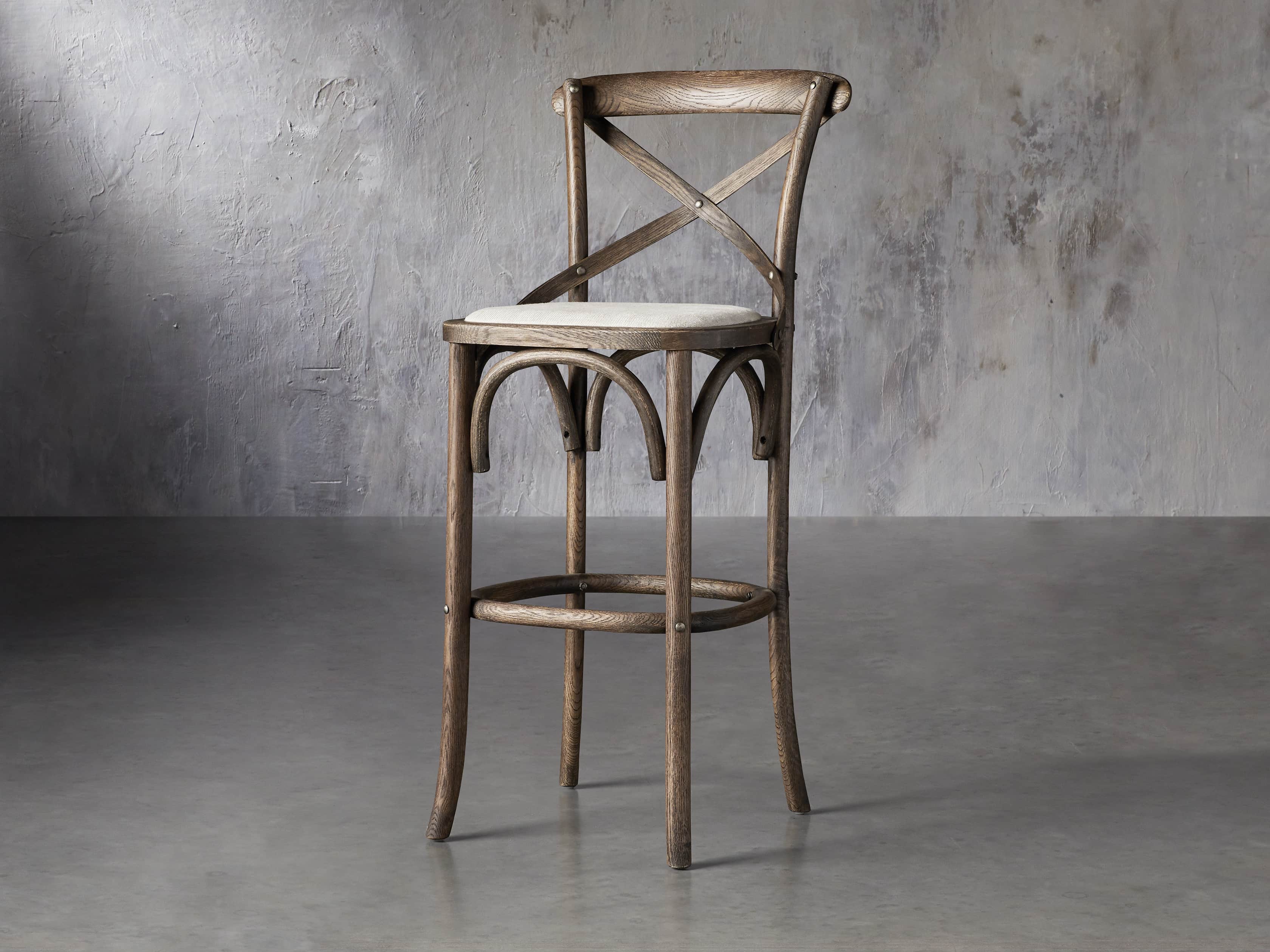 Cadence 20" Barstool with Linen Seat in Dark Brown, slide 2 of 6