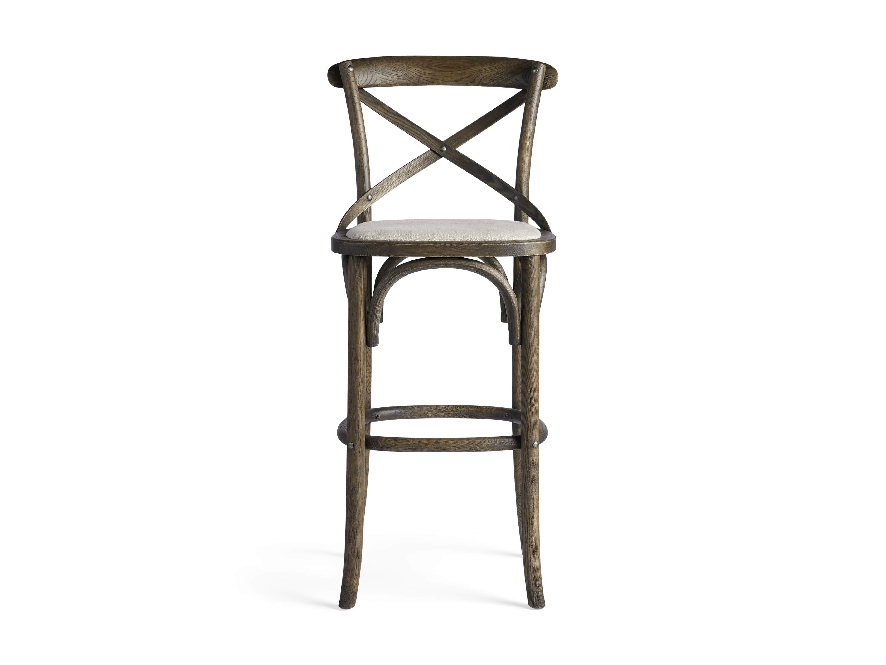 Cadence 20" Barstool with Linen Seat in Dark Brown, slide 5 of 6