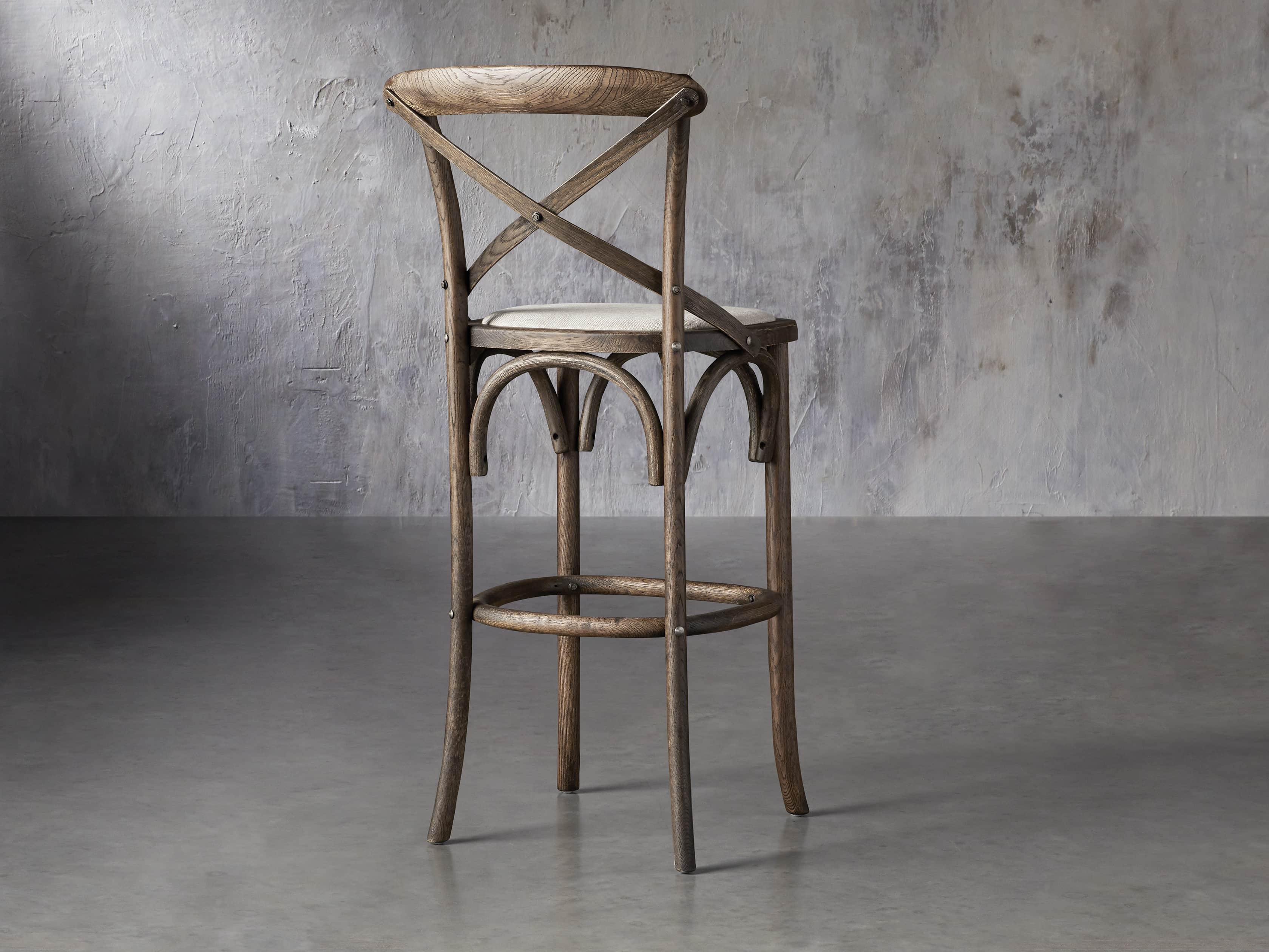 Cadence 20" Barstool with Linen Seat in Dark Brown, slide 4 of 6