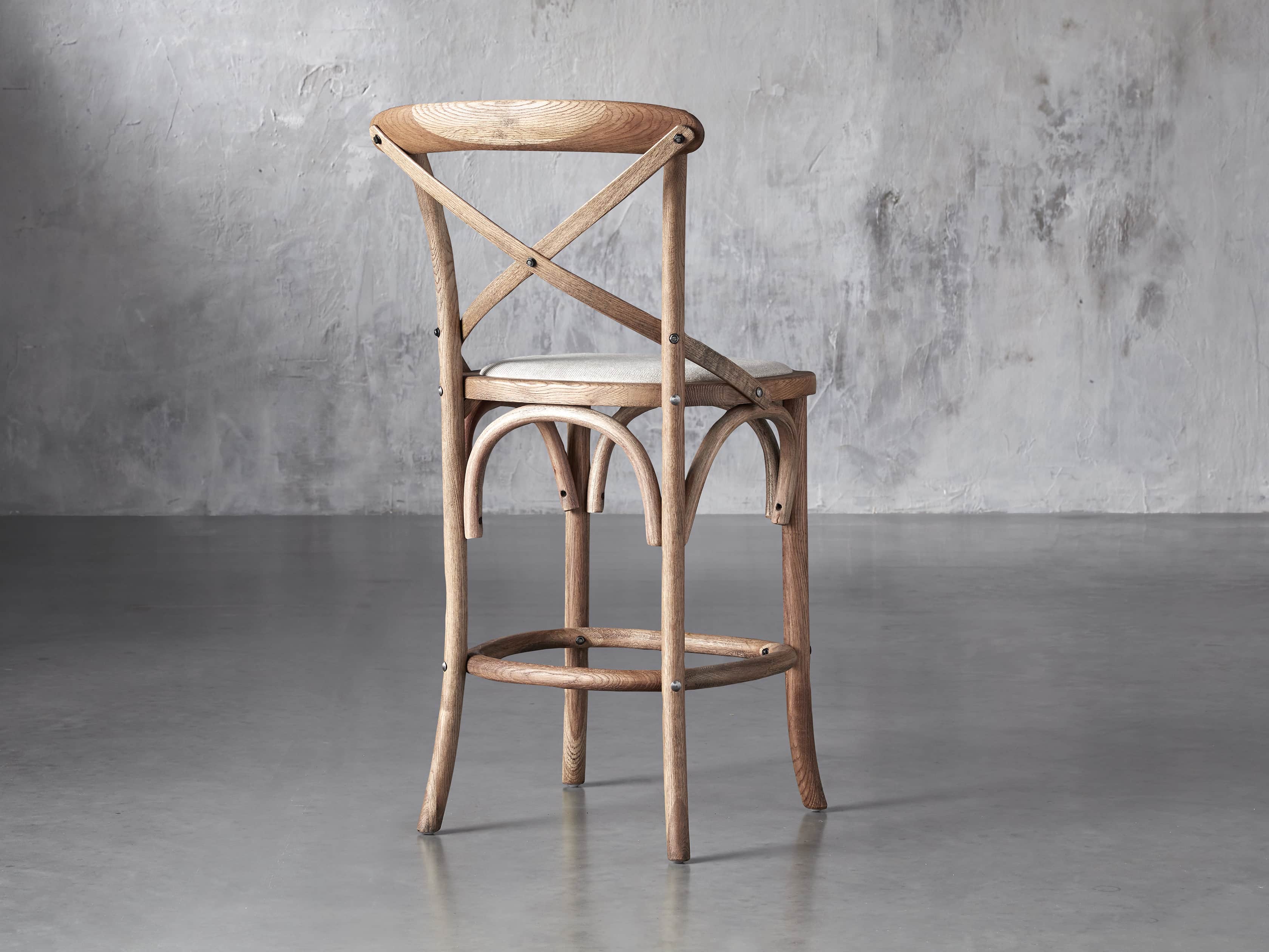 Cadence 20" Counter Stool with Linen Seat in Natural Weathered, slide 4 of 8