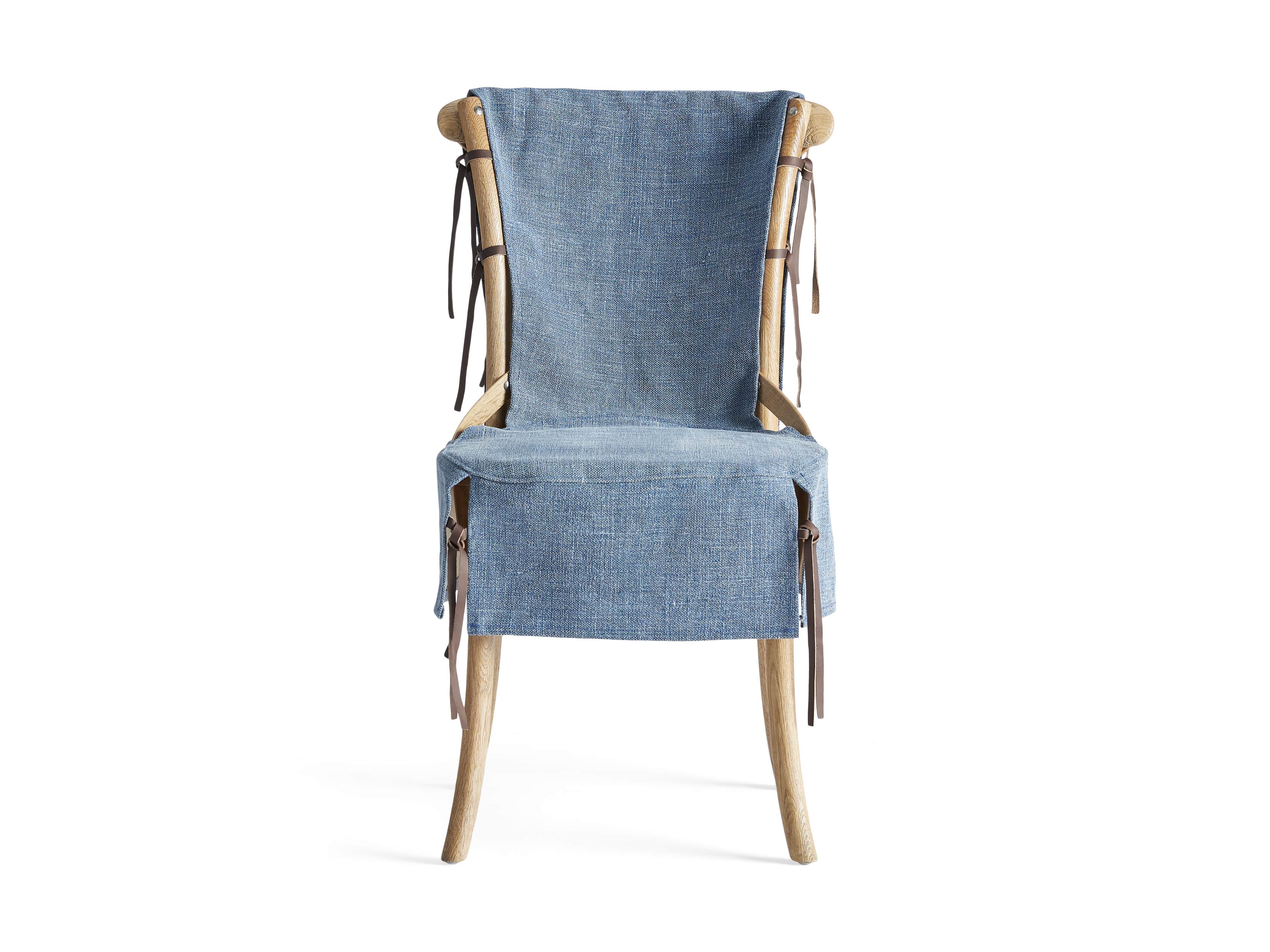 Cadence Dining Chair Slipcover in Indigo Linen, slide 7 of 9