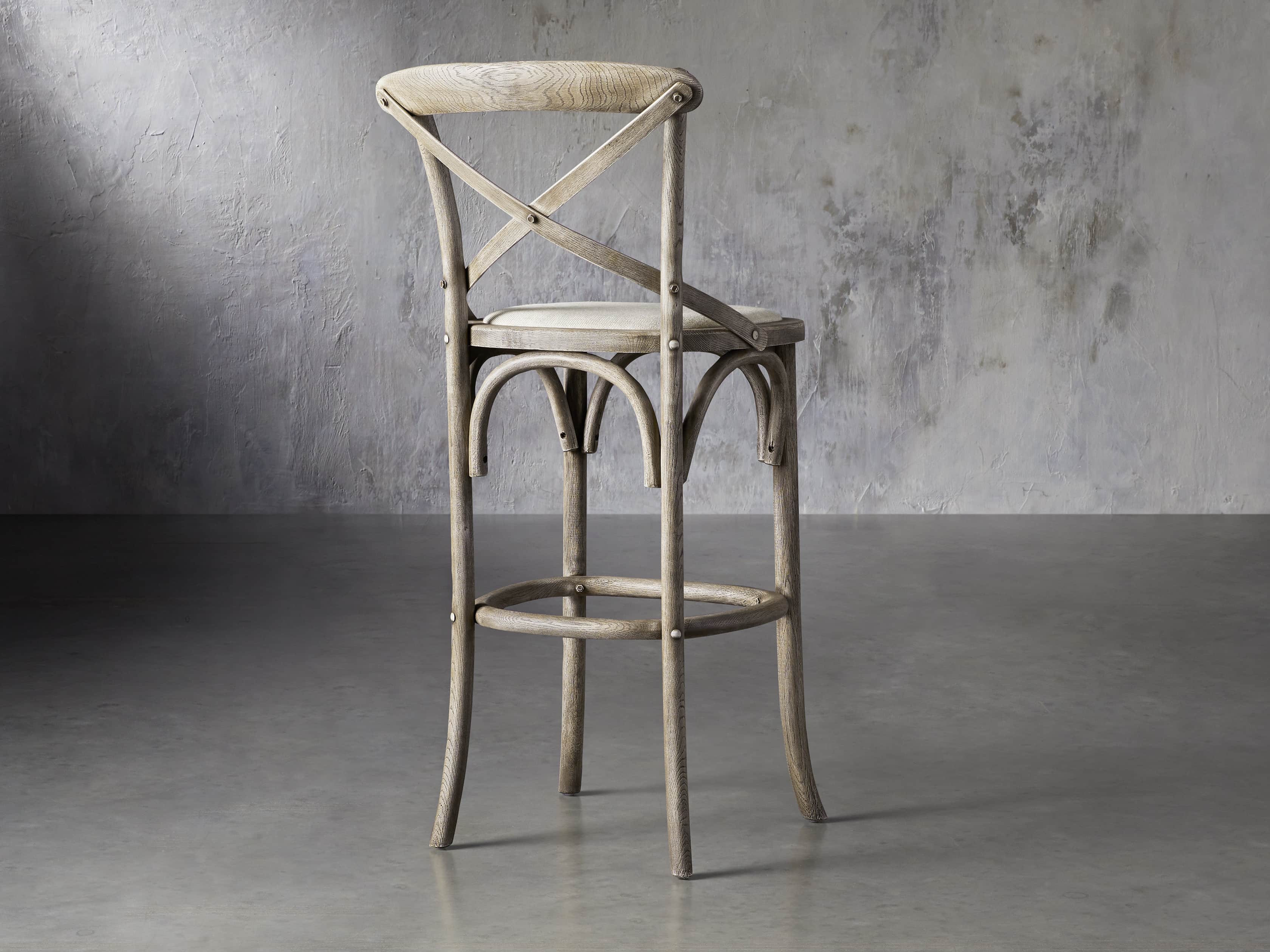 Cadence Barstool with Linen Seat in Stone Vintage, slide 4 of 6