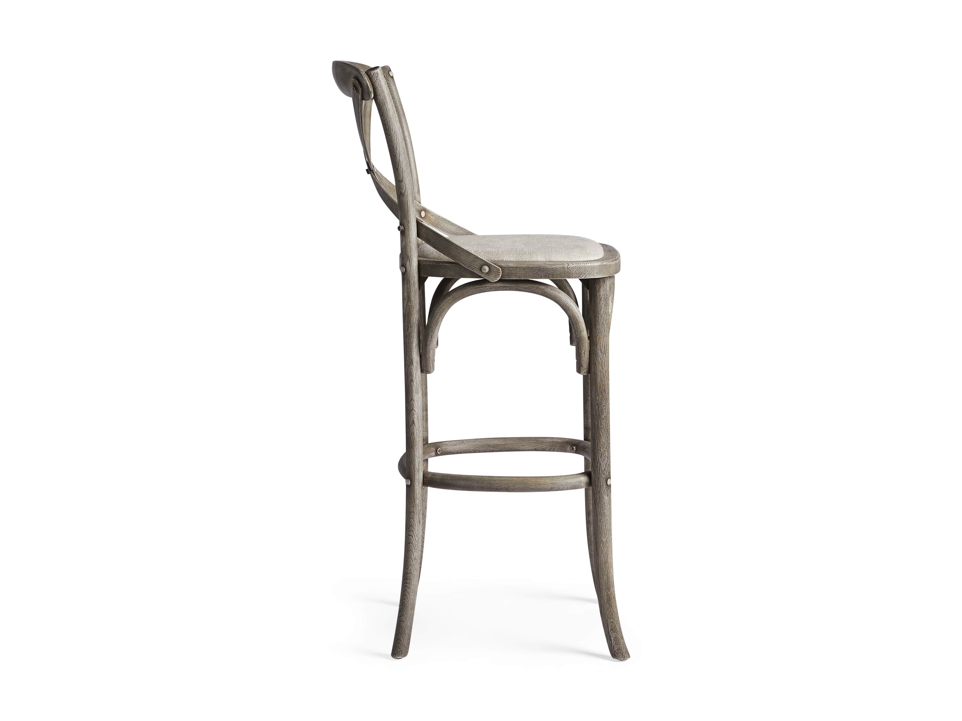 Cadence Barstool with Linen Seat in Stone Vintage, slide 6 of 6