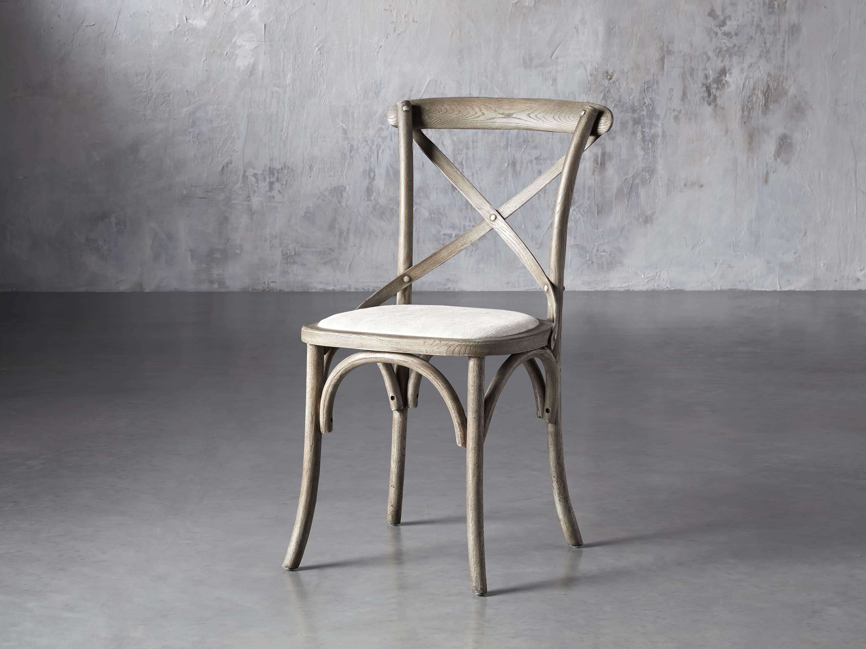 Cadence 20" Dining Side Chair with Linen Seat in Stone Vintage, slide 2 of 9