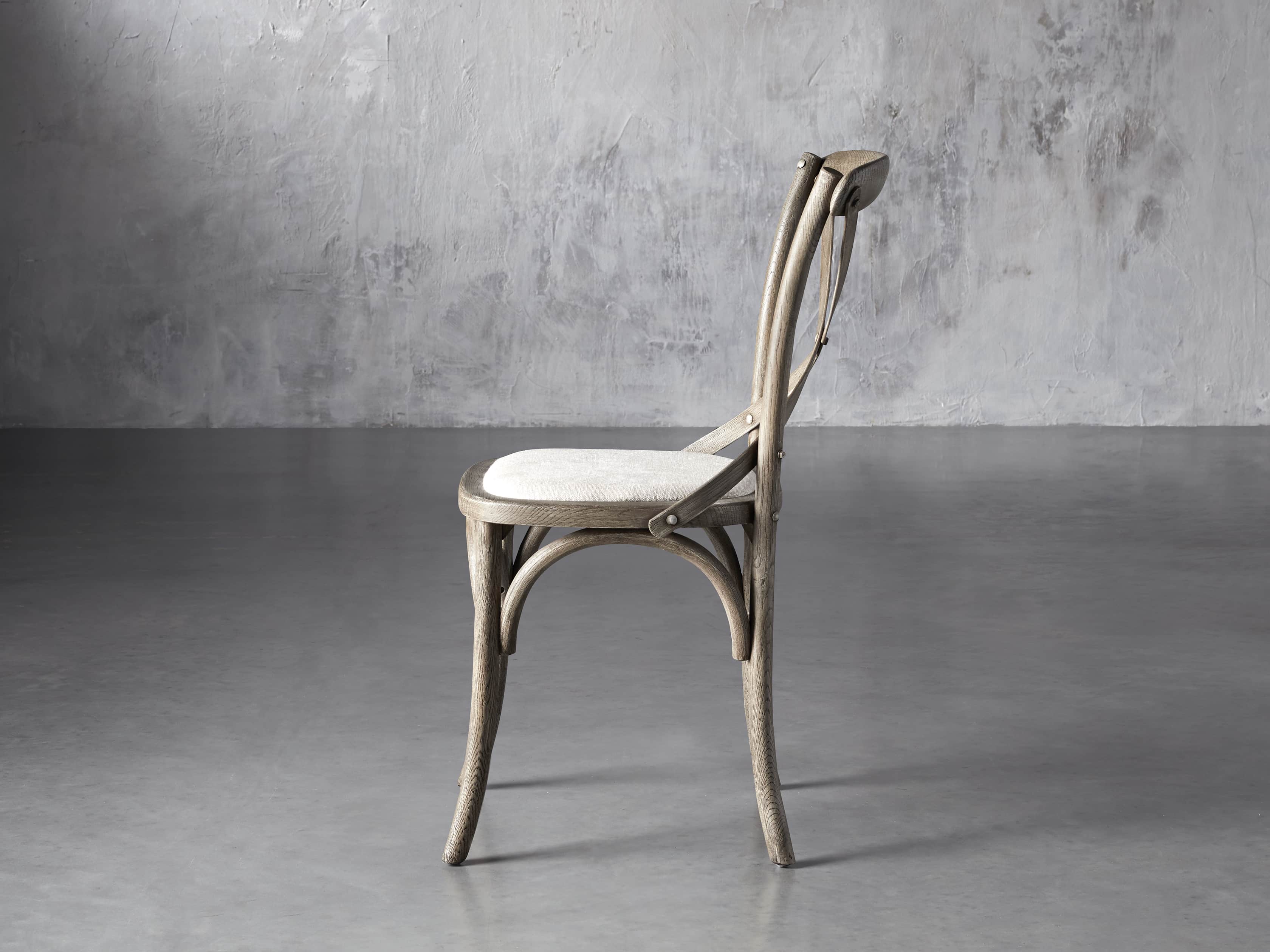 Cadence 20" Dining Side Chair with Linen Seat in Stone Vintage, slide 3 of 9