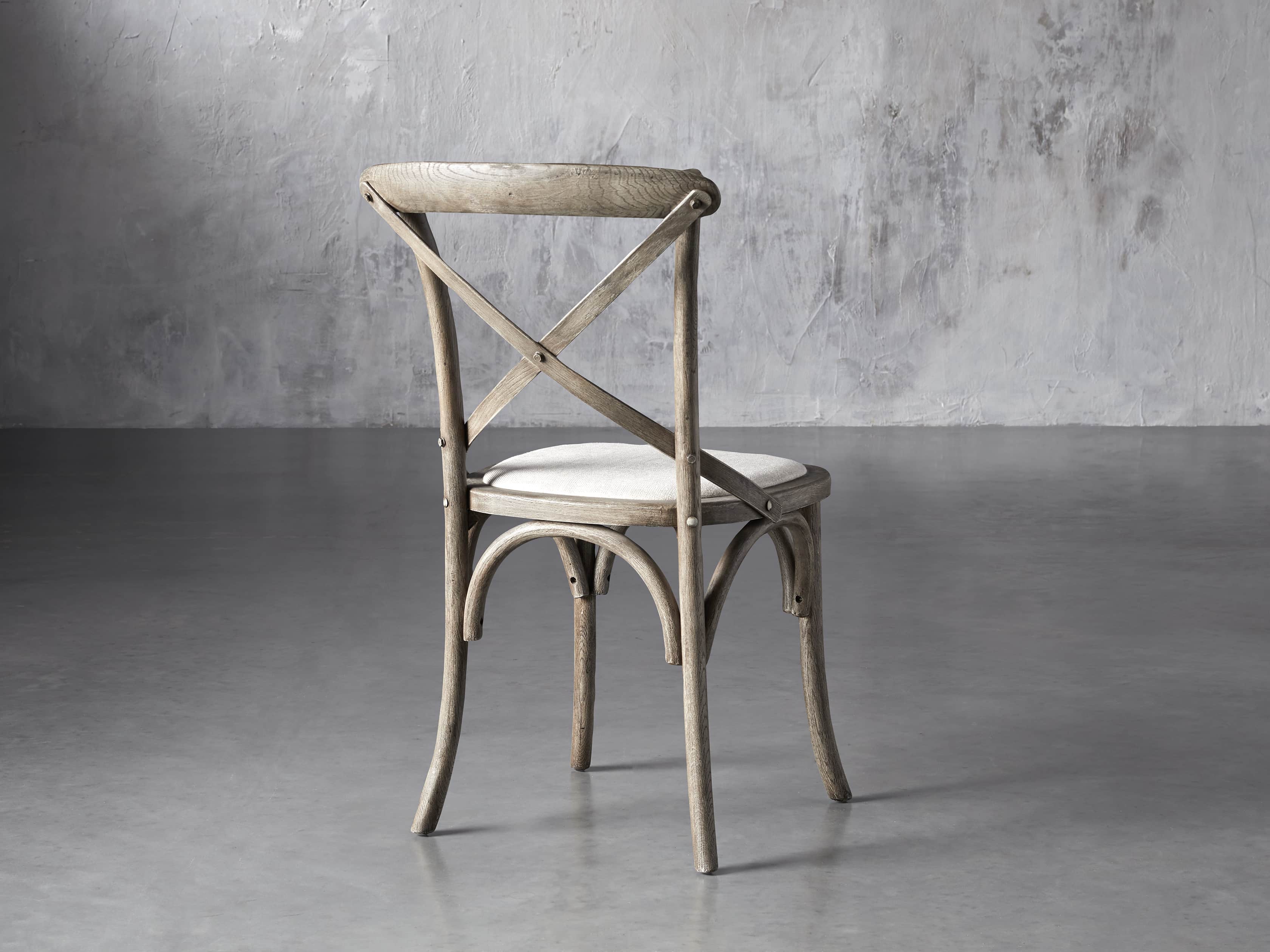Cadence 20" Dining Side Chair with Linen Seat in Stone Vintage, slide 4 of 9