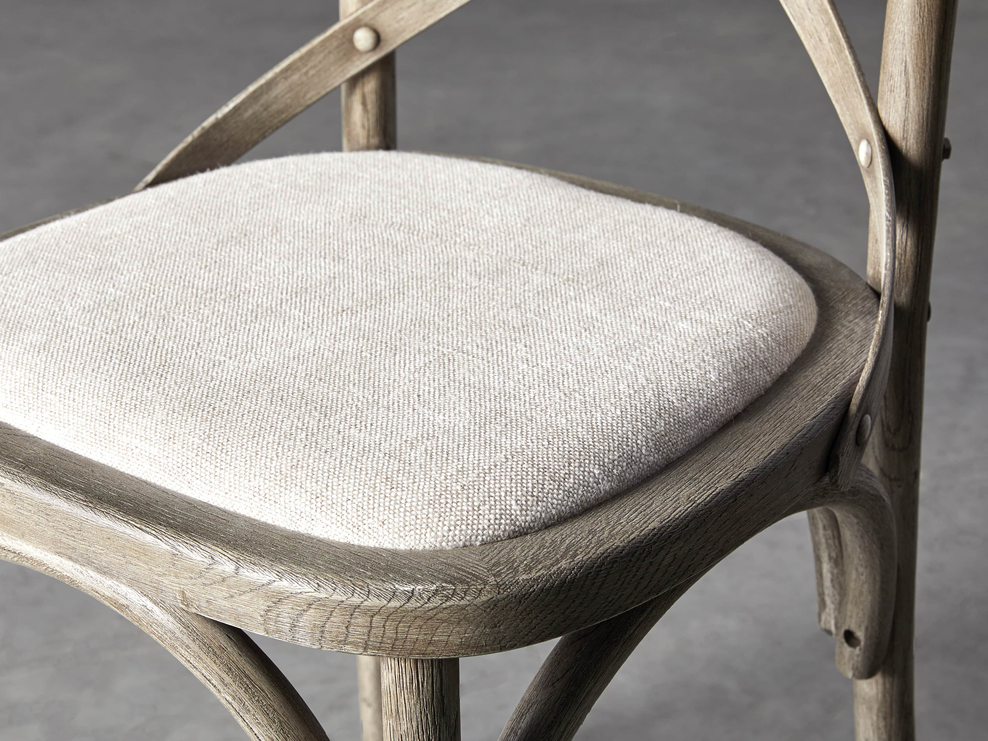 Cadence 20" Dining Side Chair with Linen Seat in Stone Vintage, slide 6 of 9