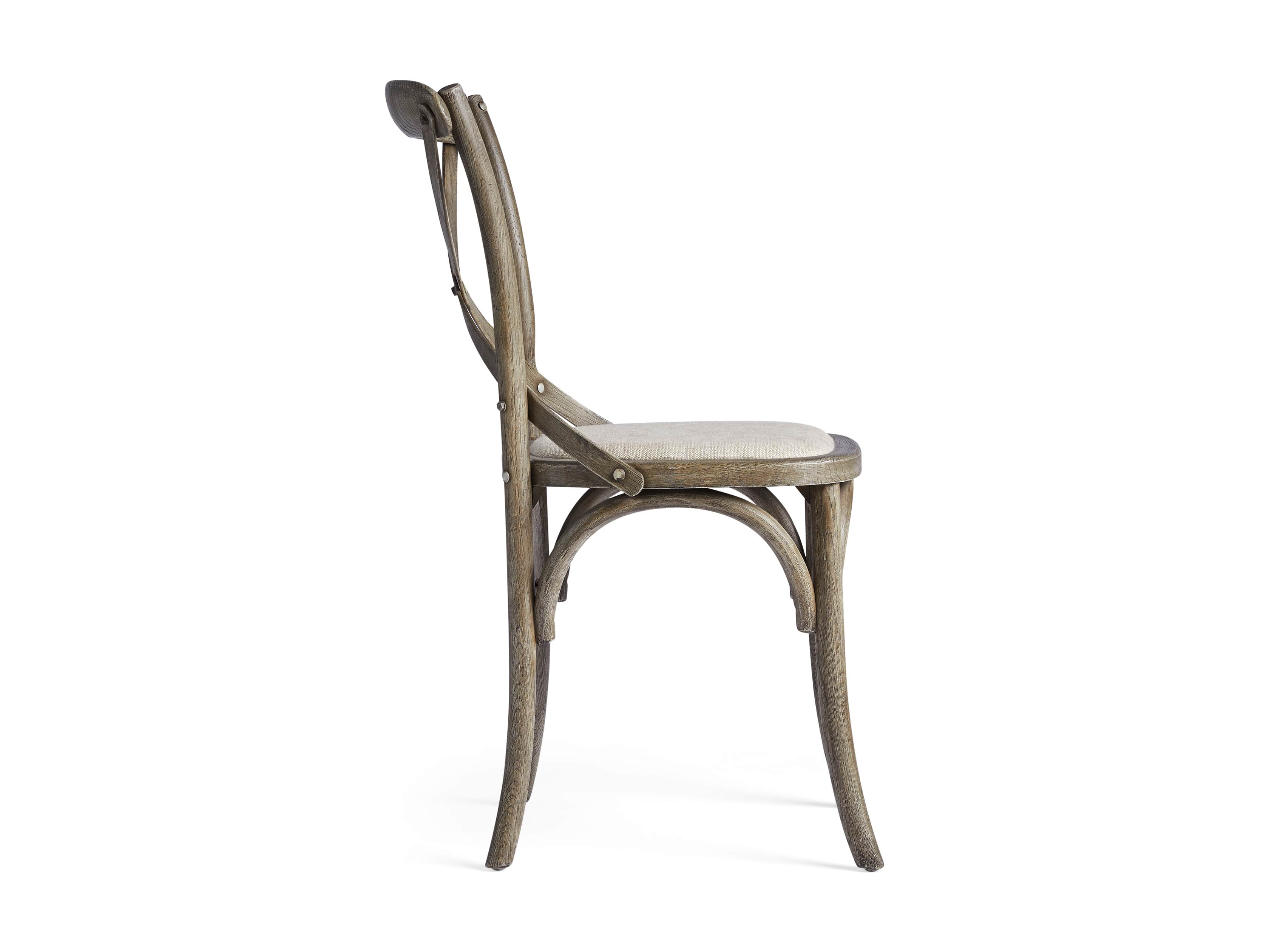 Cadence 20" Dining Side Chair with Linen Seat in Stone Vintage, slide 7 of 9