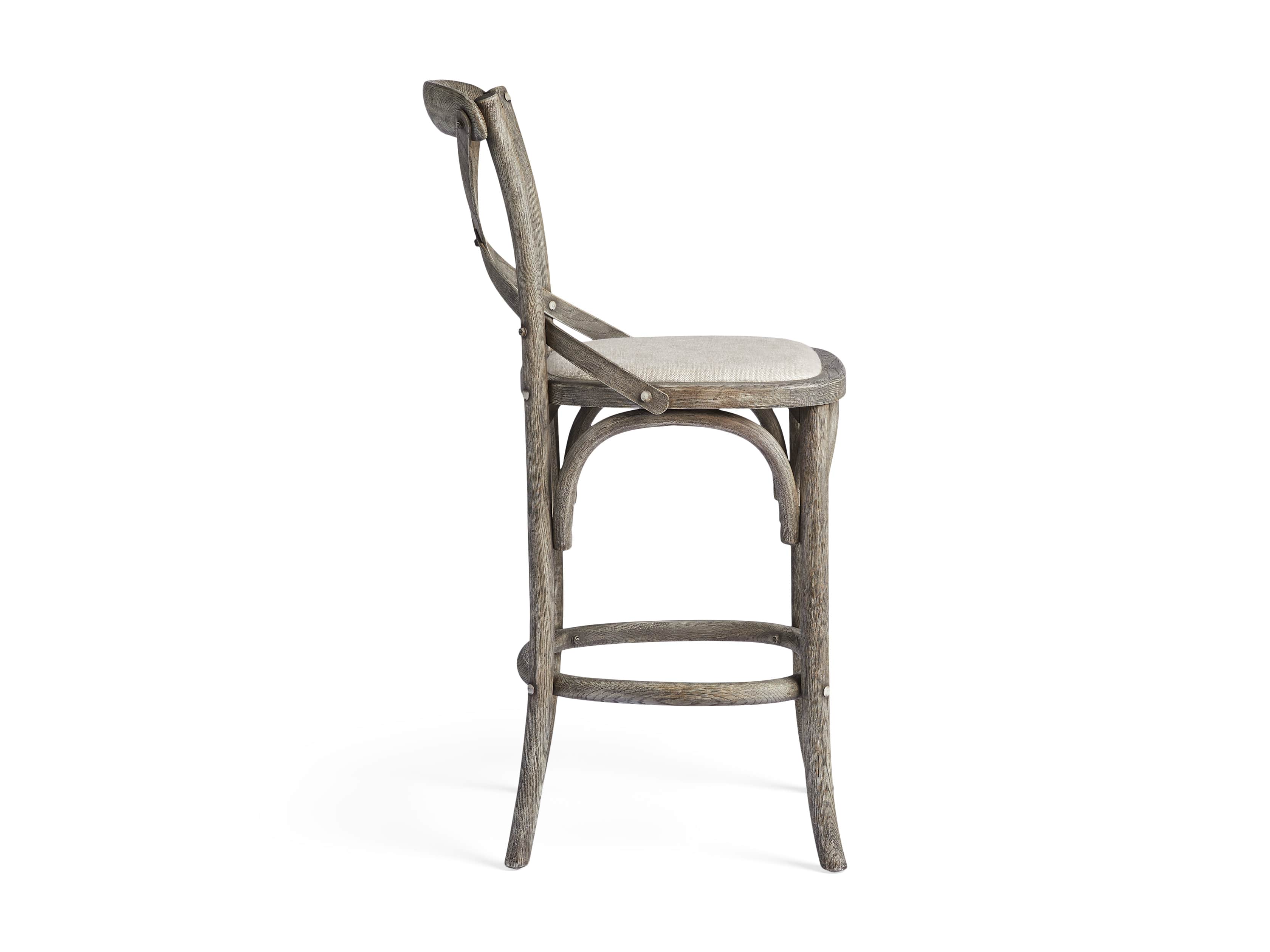 Cadence Counter Stool with Linen Seat in Stone Vintage, slide 8 of 8