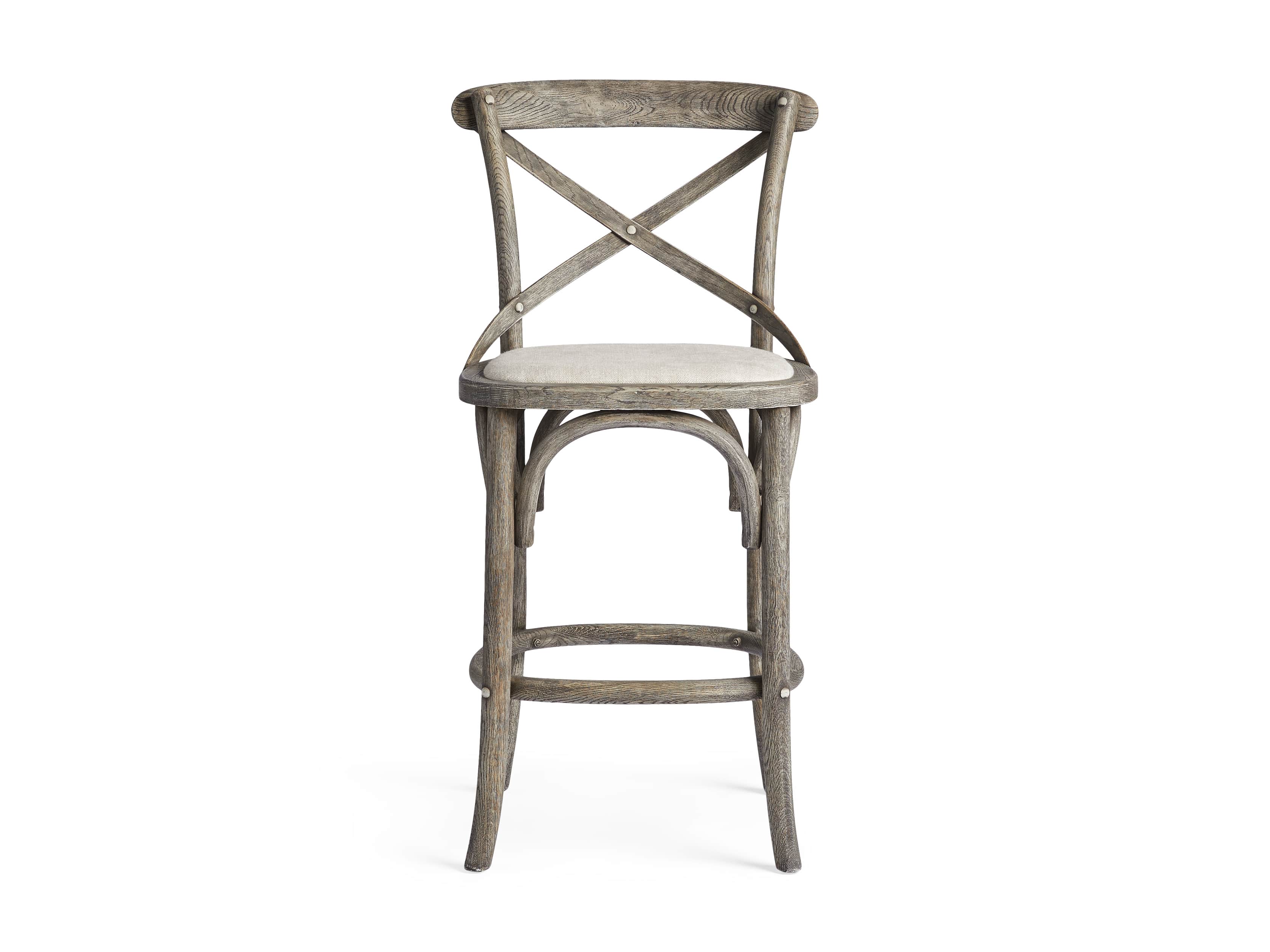 Cadence Counter Stool with Linen Seat in Stone Vintage, slide 7 of 8