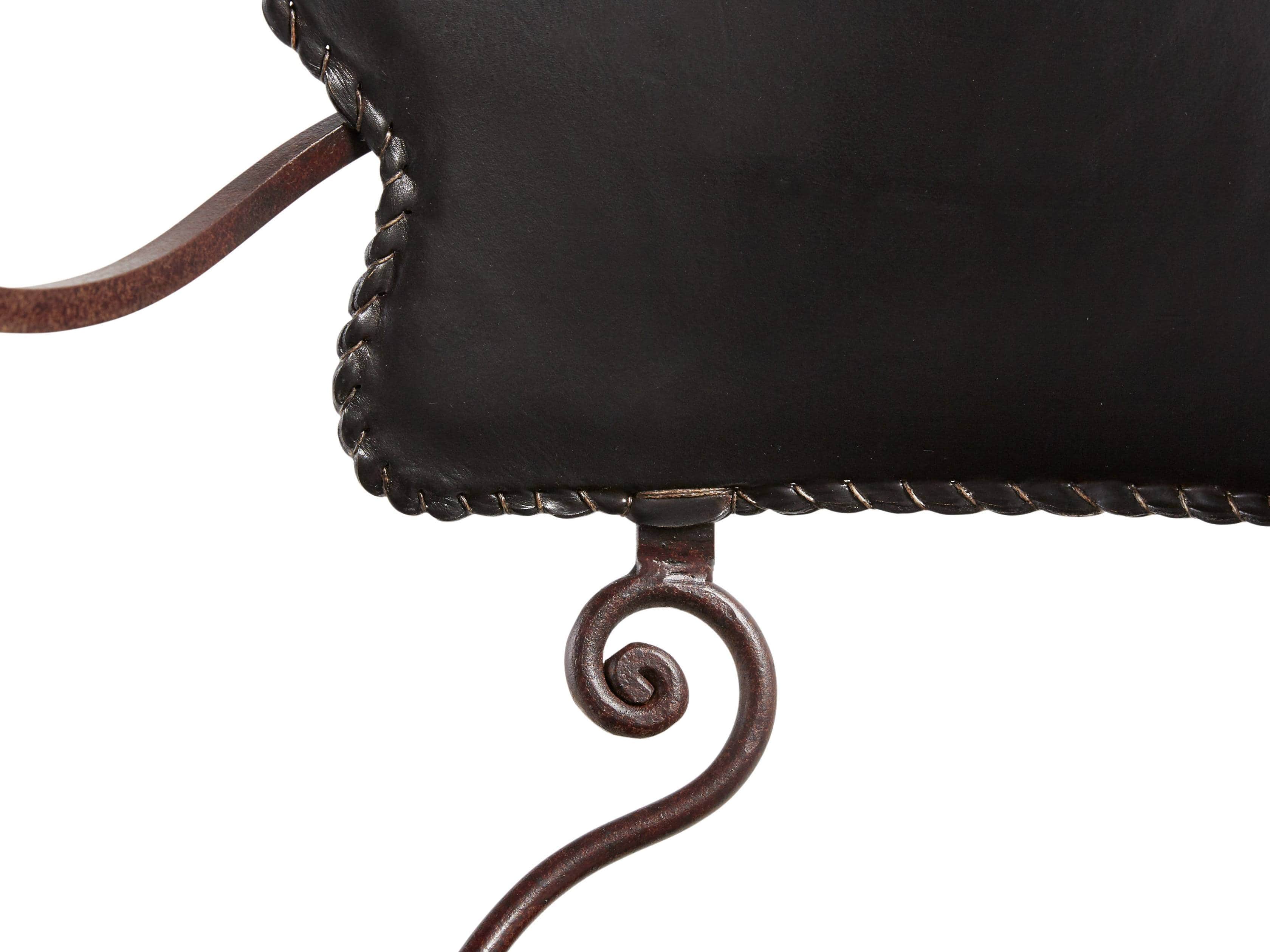 Cafe Leather 20" Iron Swivel Bar Stool