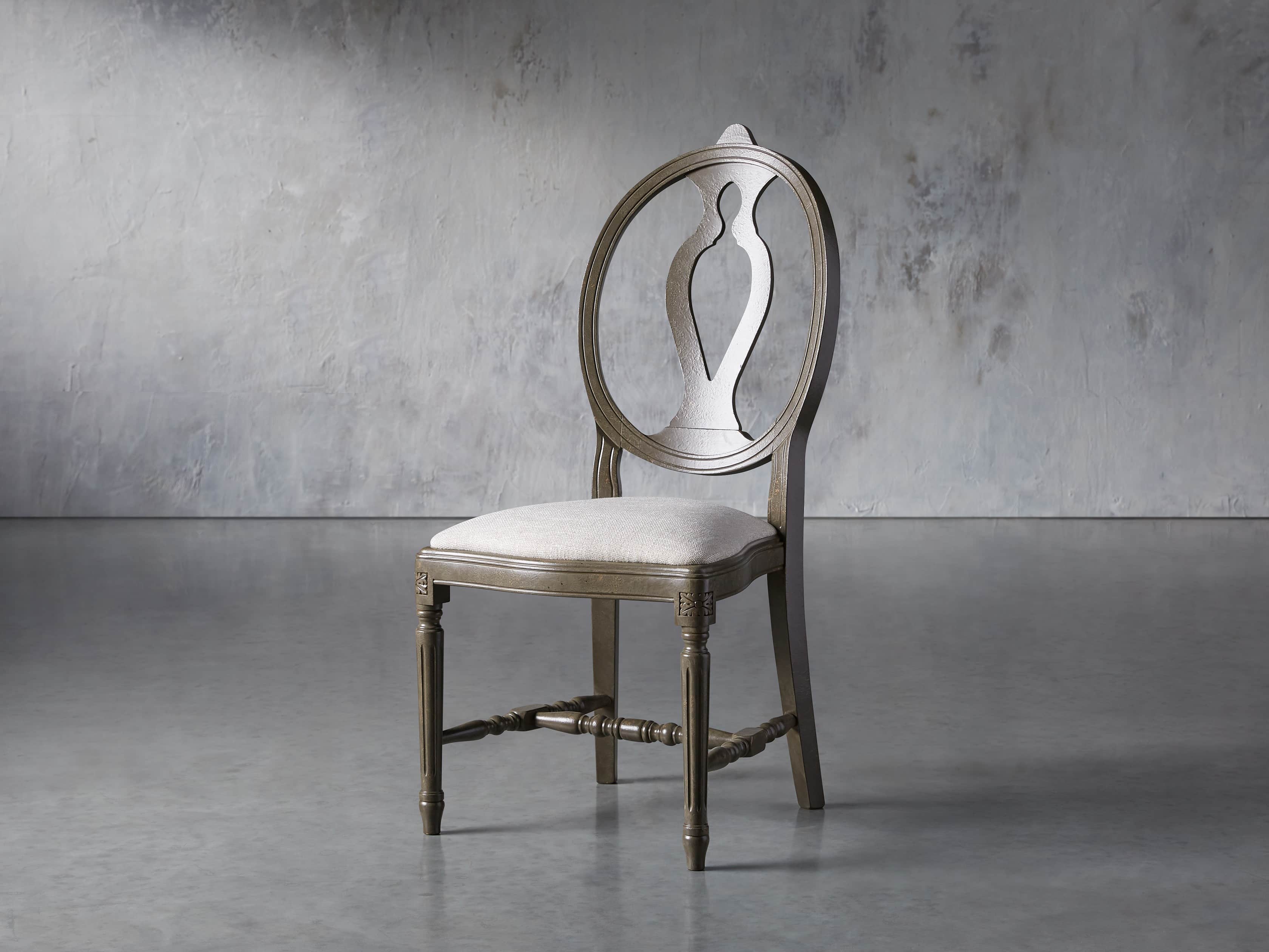 Cecilia 20" Dining Side Chair with Upholstered Seat in Grigio