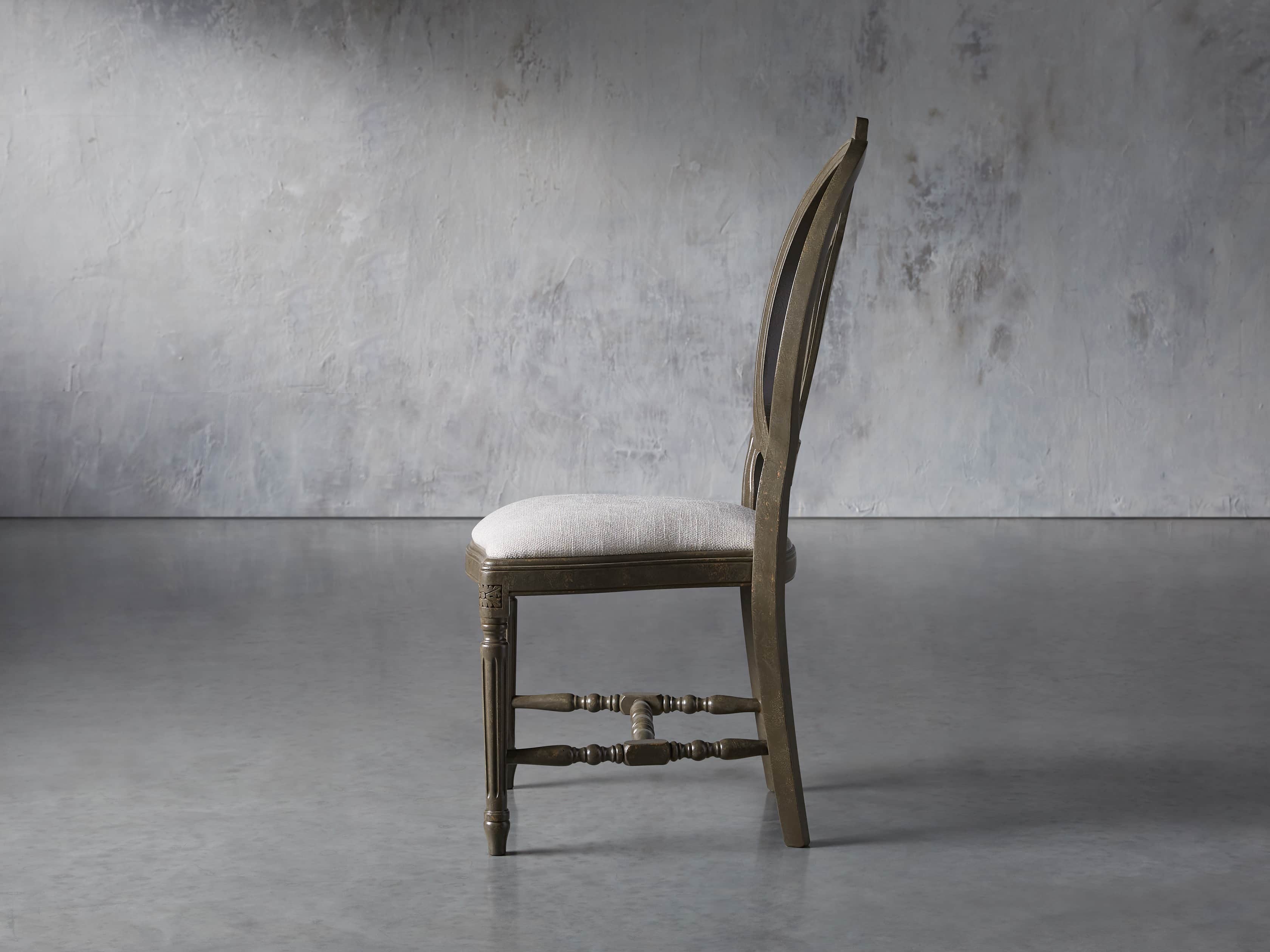 Cecilia 20" Dining Side Chair with Upholstered Seat in Grigio