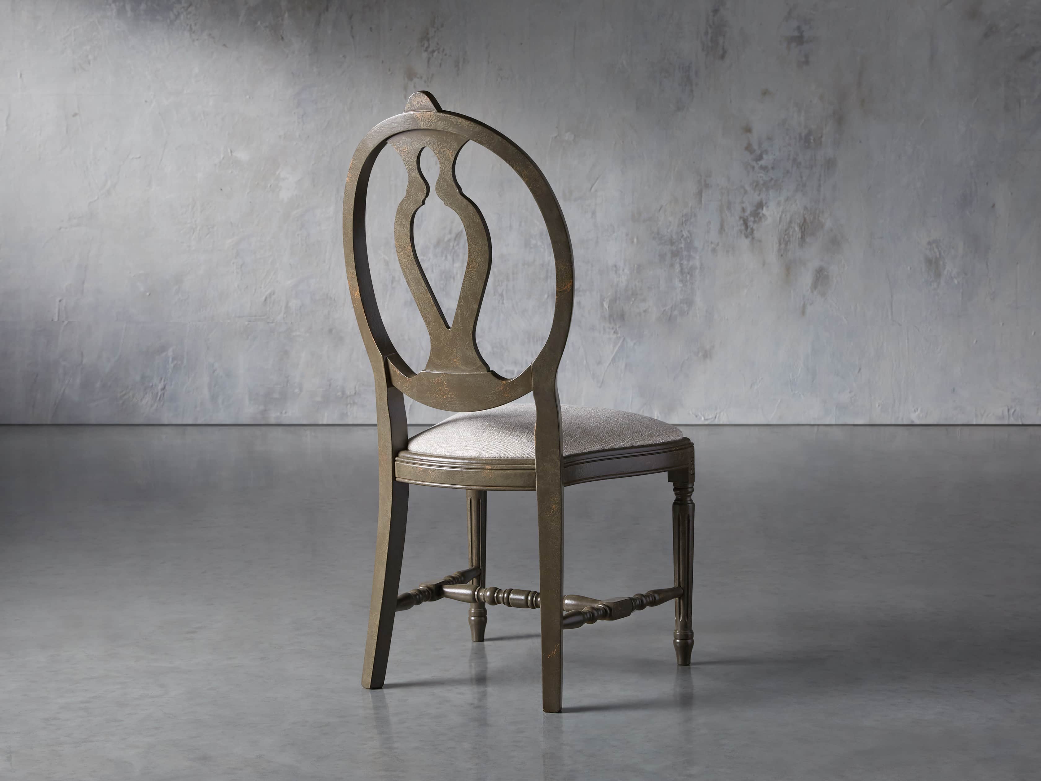 Cecilia 20" Dining Side Chair with Upholstered Seat in Grigio