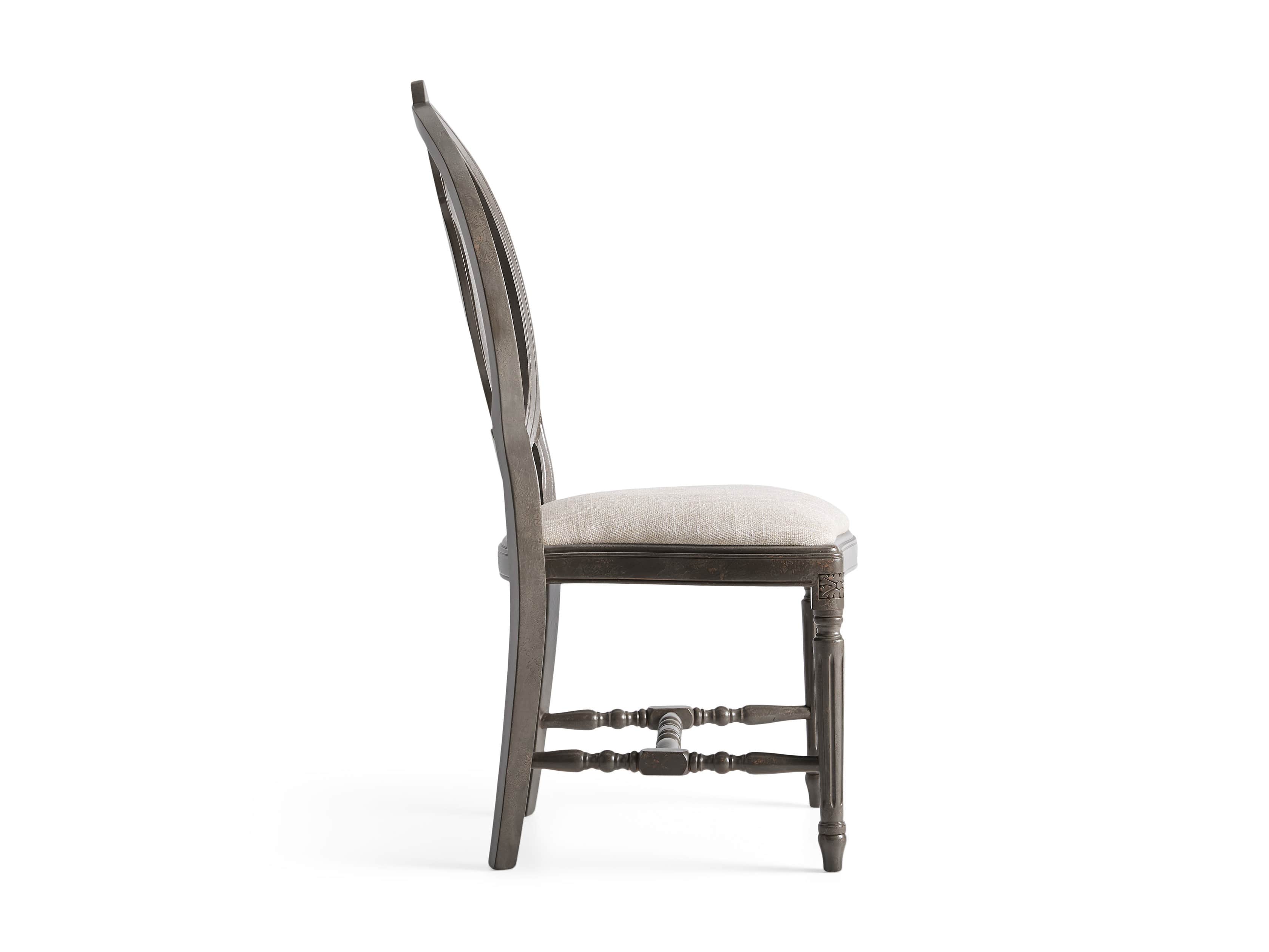 Cecilia 20" Dining Side Chair with Upholstered Seat in Grigio