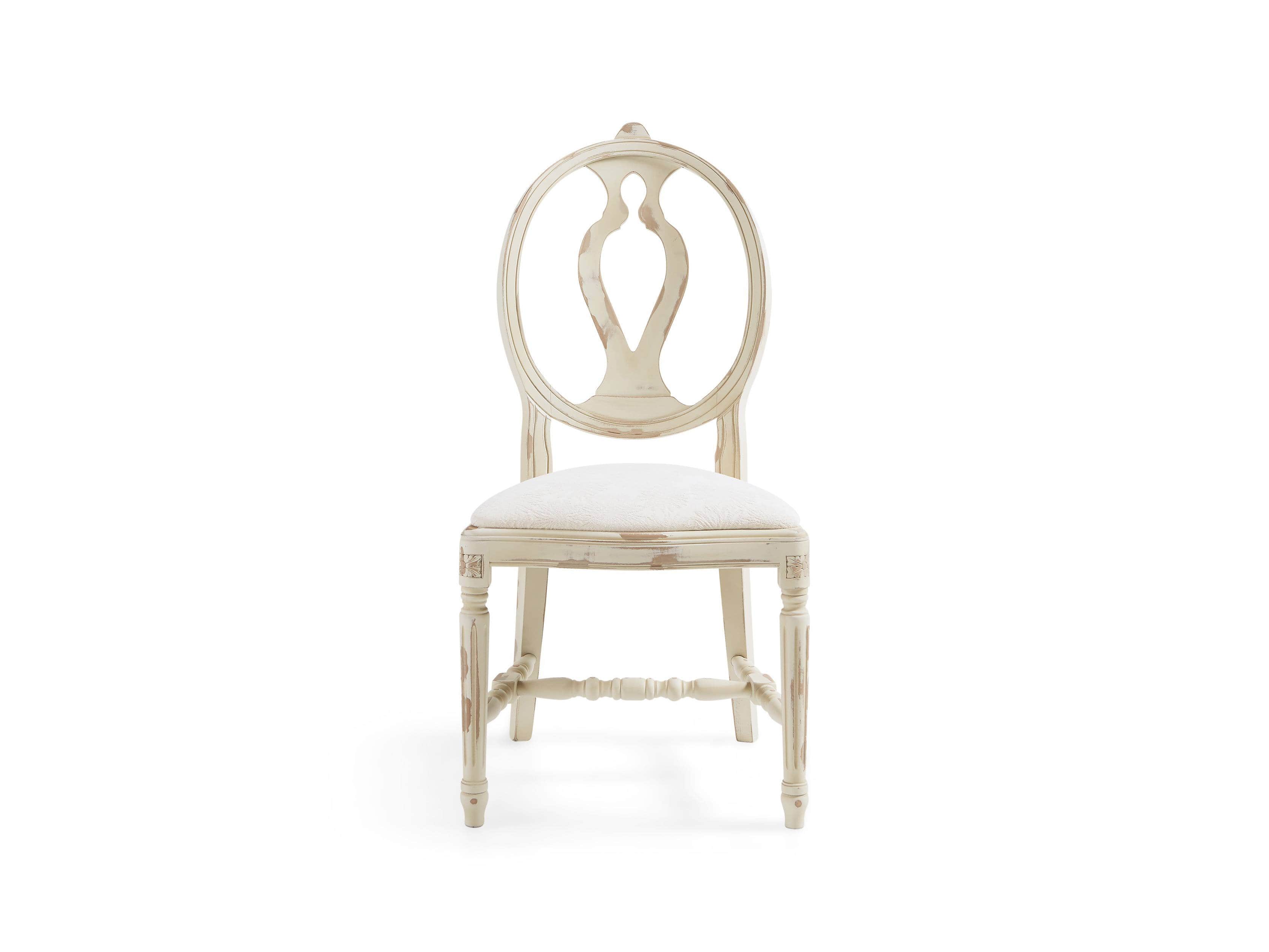 Cecilia 20" Dining Side Chair With Upholstered Seat In Gustavian Cream - Come take a peek at more Arhaus French Vintage Timeless Furniture, Decor and Lighting on Hello Lovely Studio.