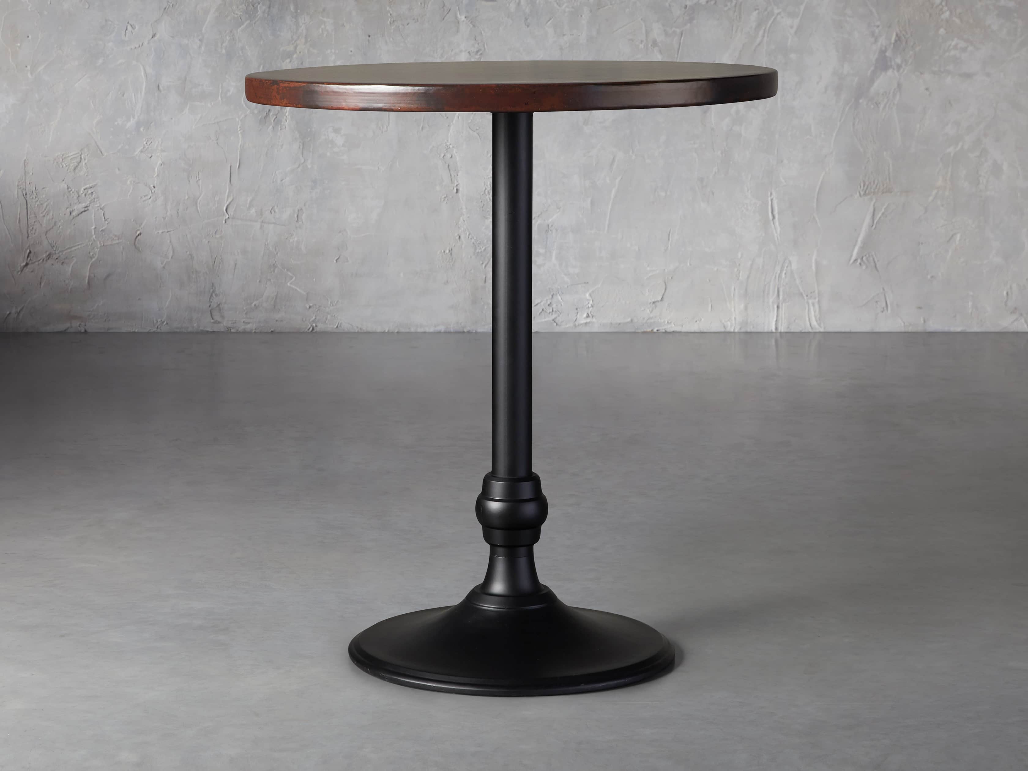 Chocolate Copper 36" Bar Table with Wade Black Base, slide 1 of 5