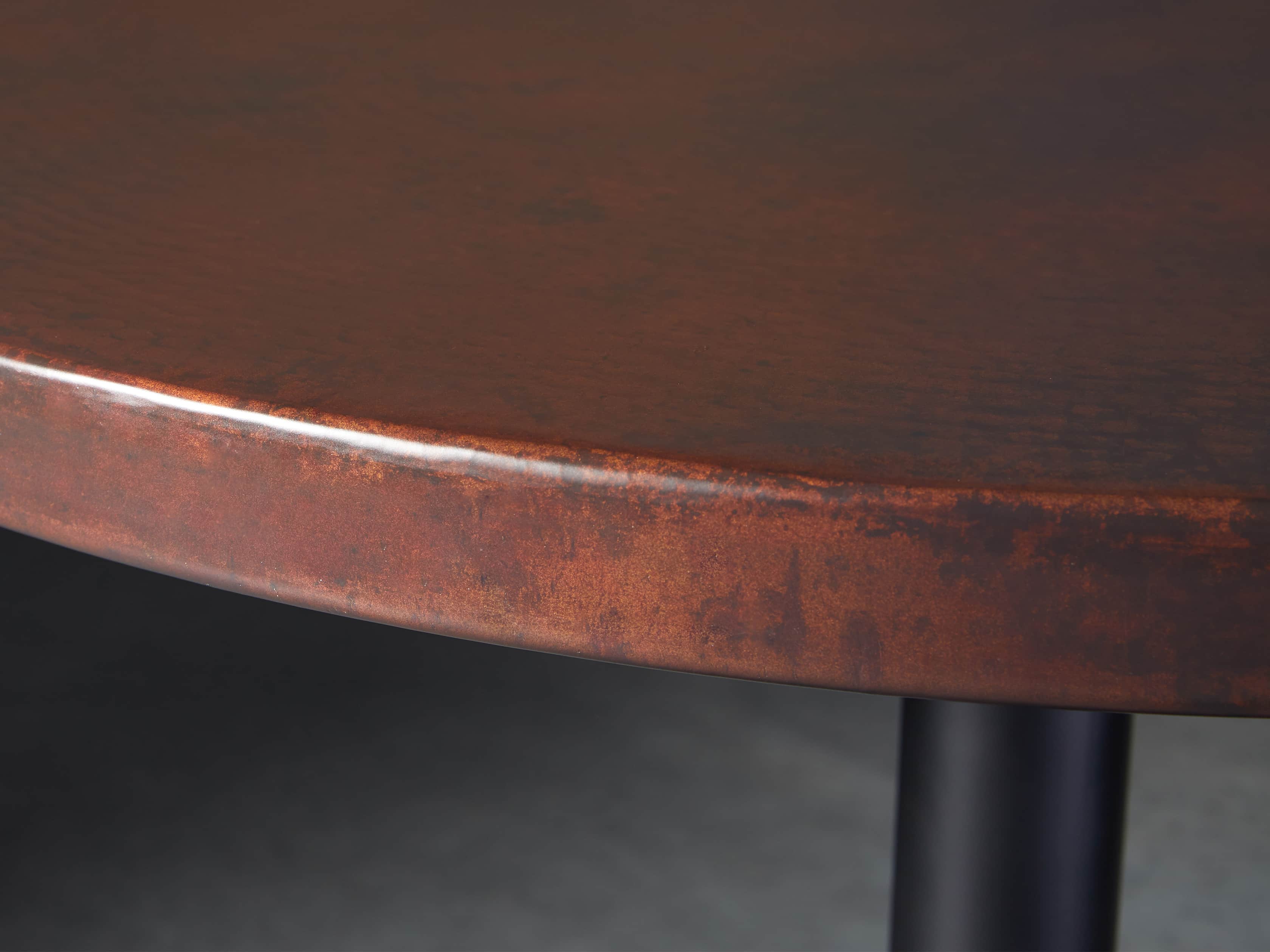 Chocolate Copper 36" Counter Table with Wade Black Base, slide 3 of 5