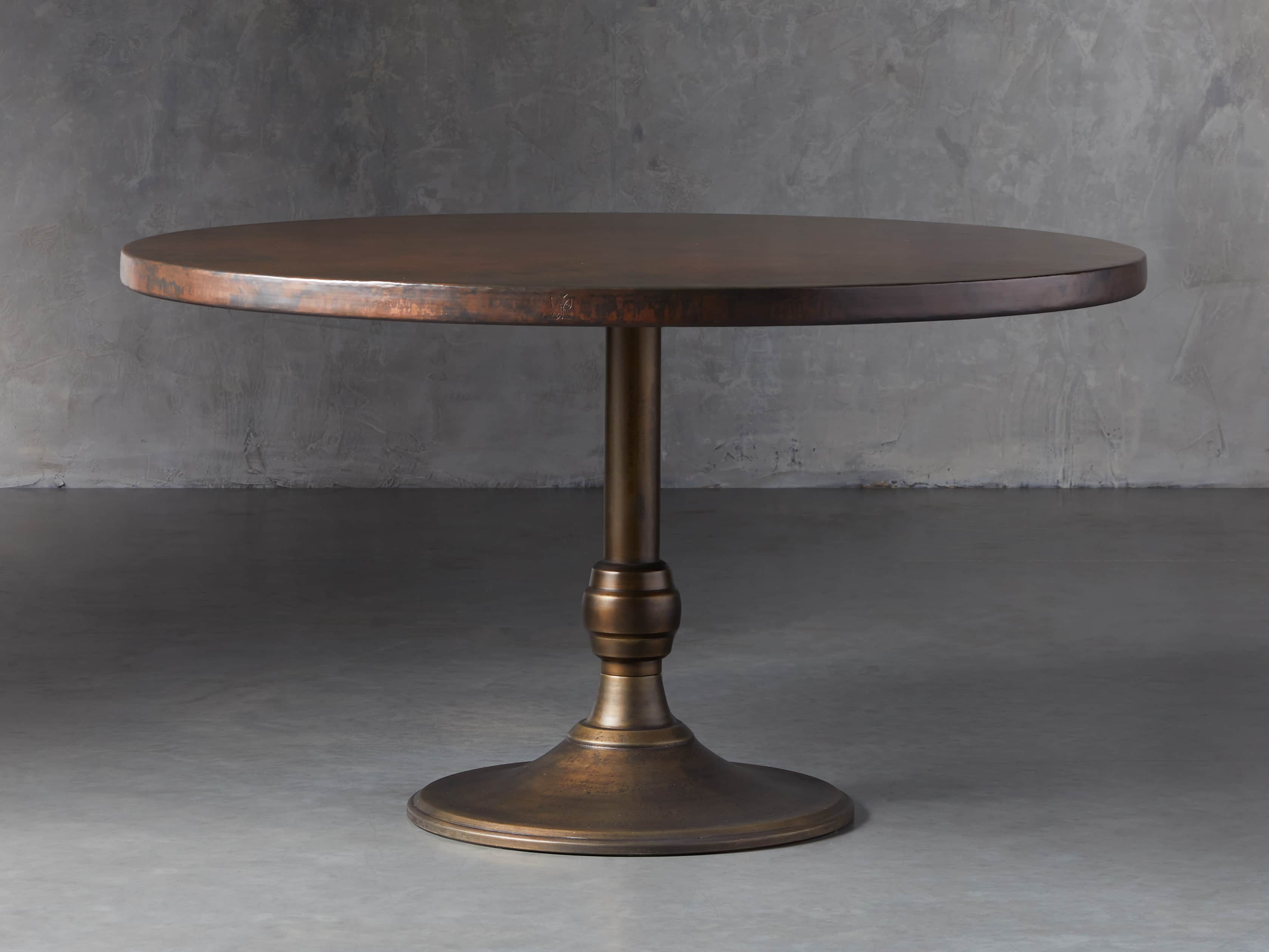 View the Recycled Metal Bistro Table with Wade Base | Variant: CHOCOLATE COPPER
