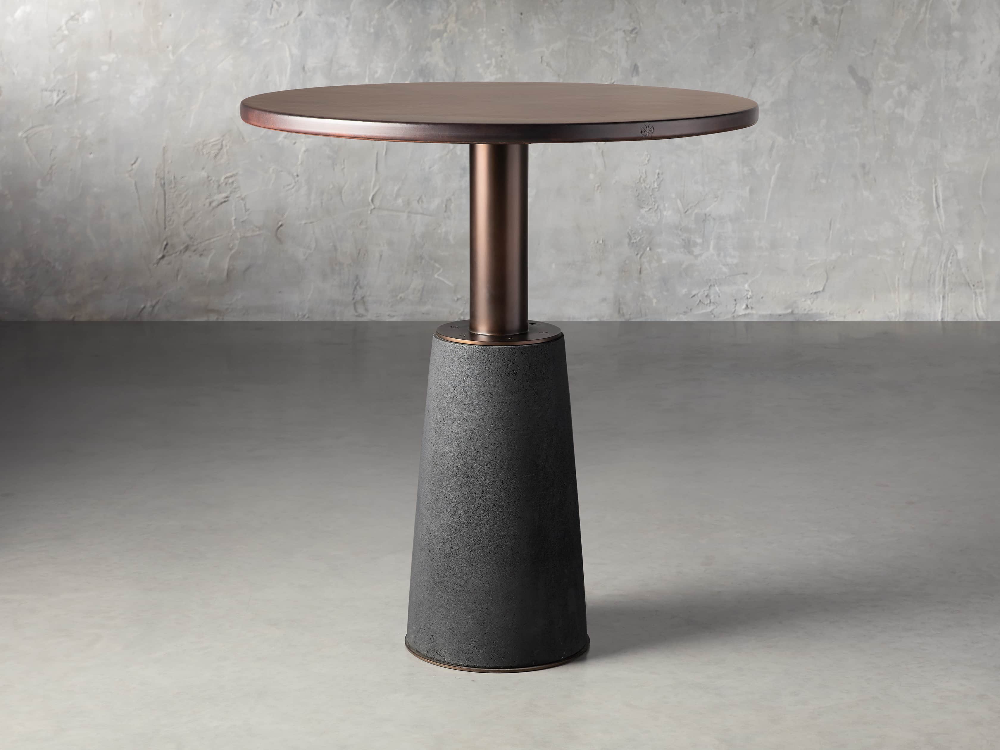 Kamilah 38" Chocolate Copper Top Bar Table, slide 1 of 4