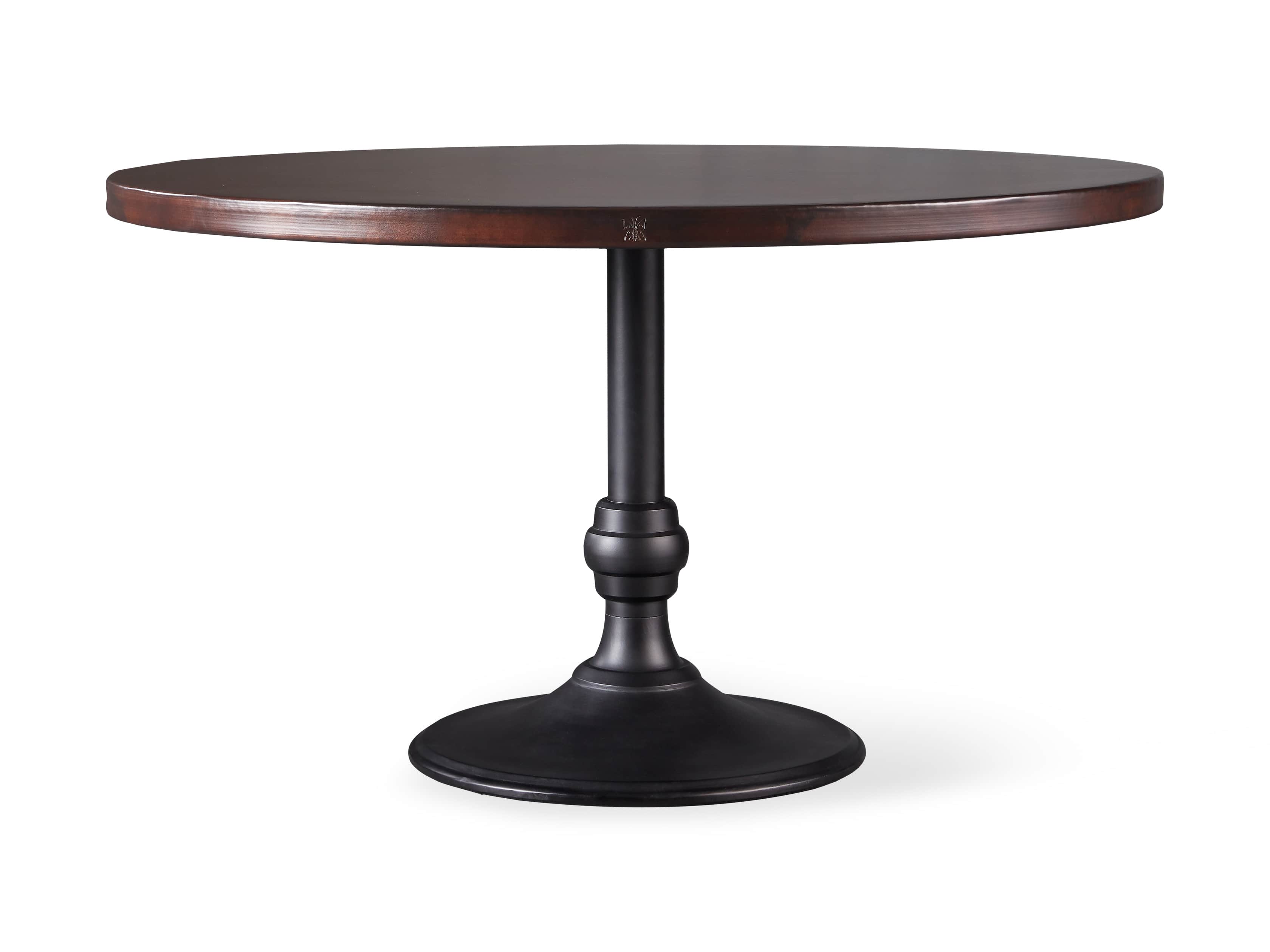 Chocolate Copper 48" Dining Table with Wade Black Base, slide 3 of 3